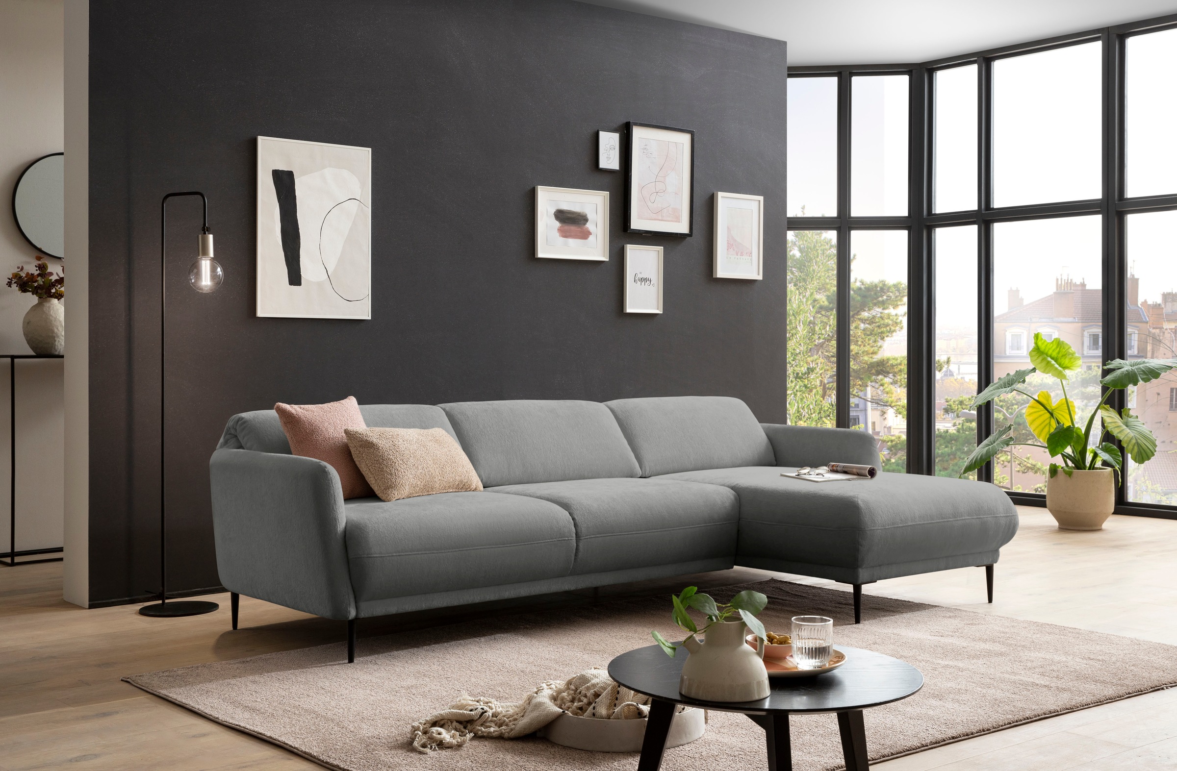 andas Ecksofa »Skovsende Sitzbreite 245 cm, Rückenlehne stufenlos hochklappbar für«, individuellen Sitzkomfort Kopfteilverstellung, L-Form
