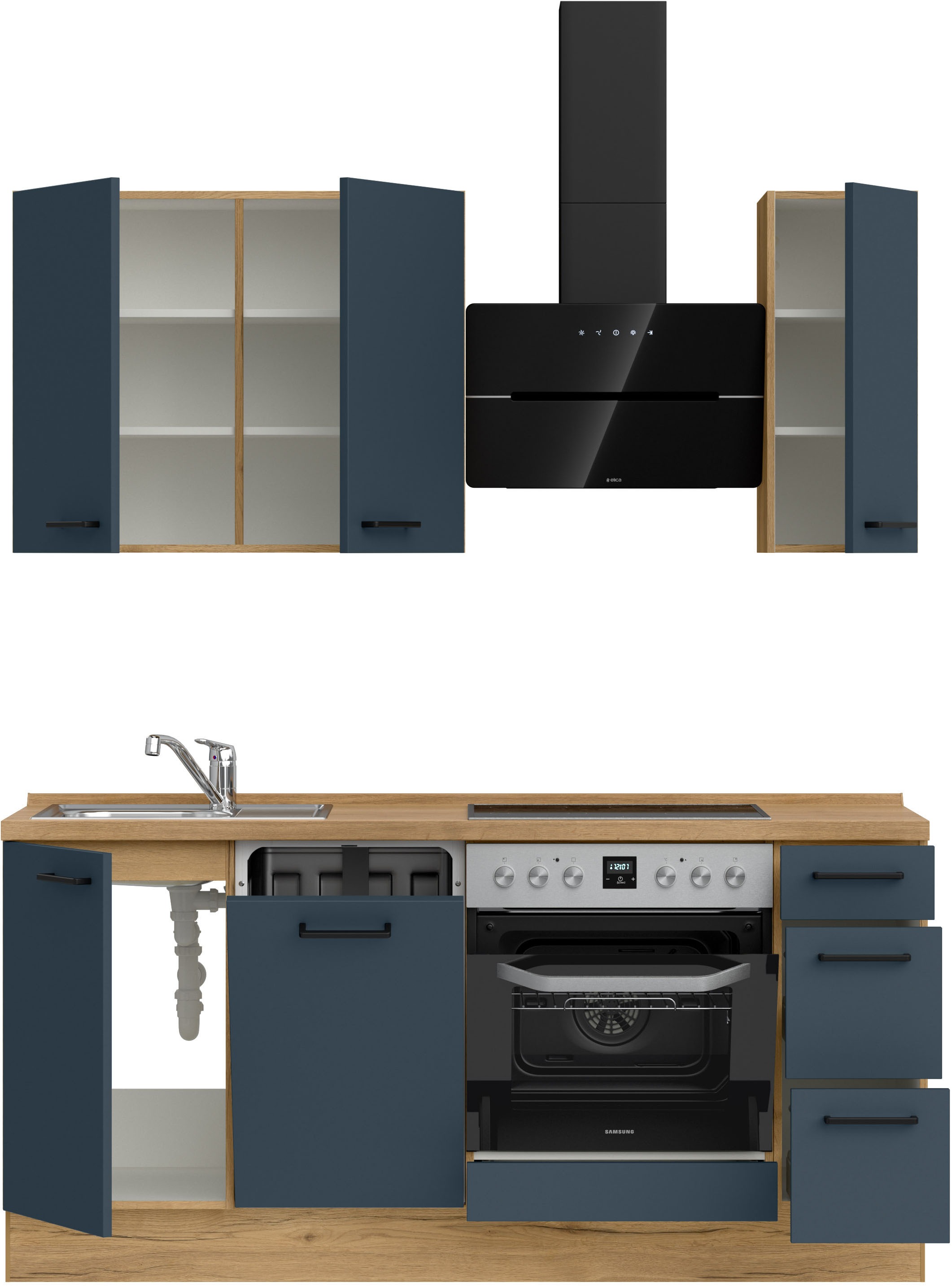 nobilia® Küchenzeile »"Easytouch II"«, vormontiert, Ausrichtung wählbar, Breite 180 cm, wahlw. mit E-Geräten