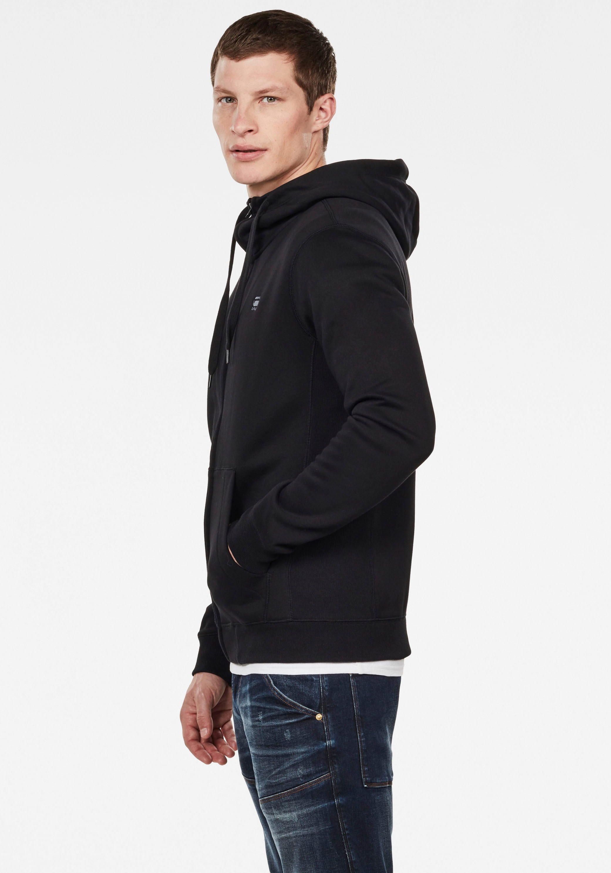 G-STAR Kapuzensweatjacke »Premium Basic Hooded Zip Sweater«