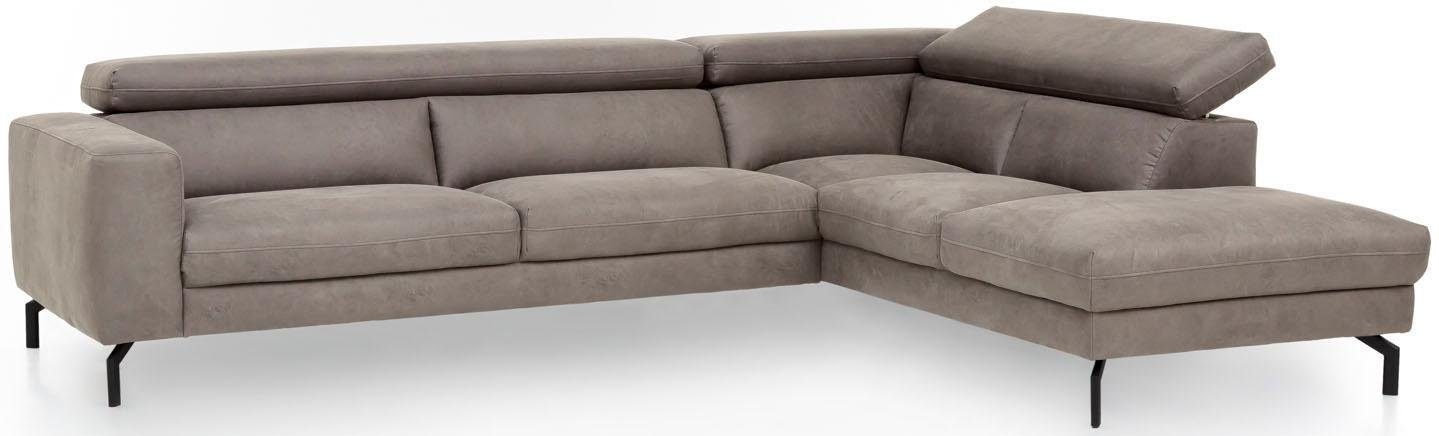Places of Style Ecksofa »Olanta, L-Form«, mit verstellbaren Kopfstützen