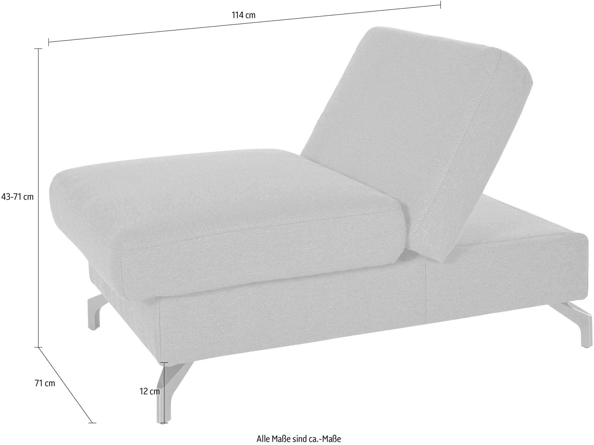 sit&more Hocker »Percy«, Fußhöhe 12 cm, mit Klappfunktion, wahlweise in 2 Fußfarben
