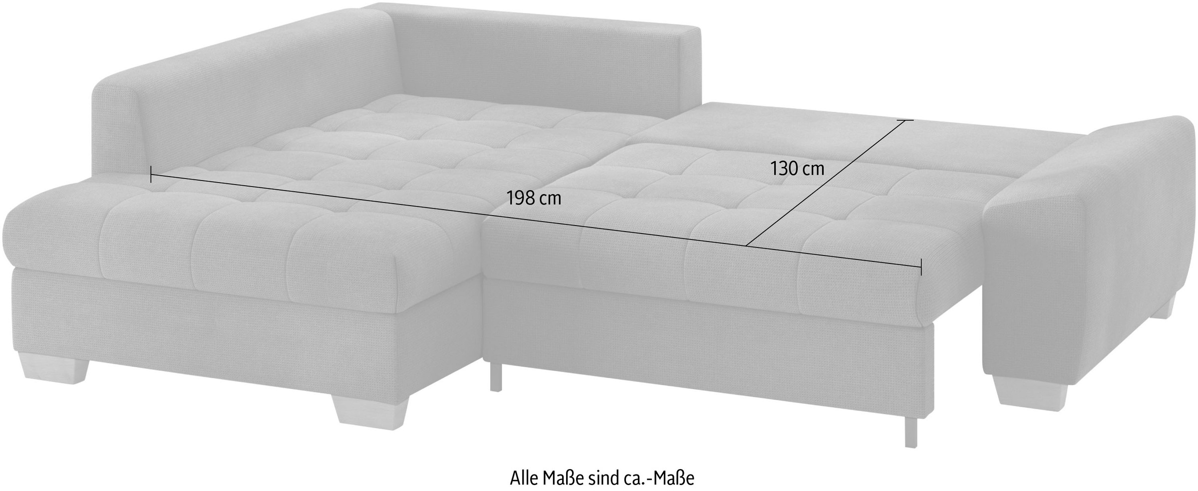 Mr. Couch Ecksofa »Nikita II, L-Form, bis 140kg pro Sitzplatz belastbar«, mit Kaltschaumpolsterung, wahlweise mit Bett und Bettkasten