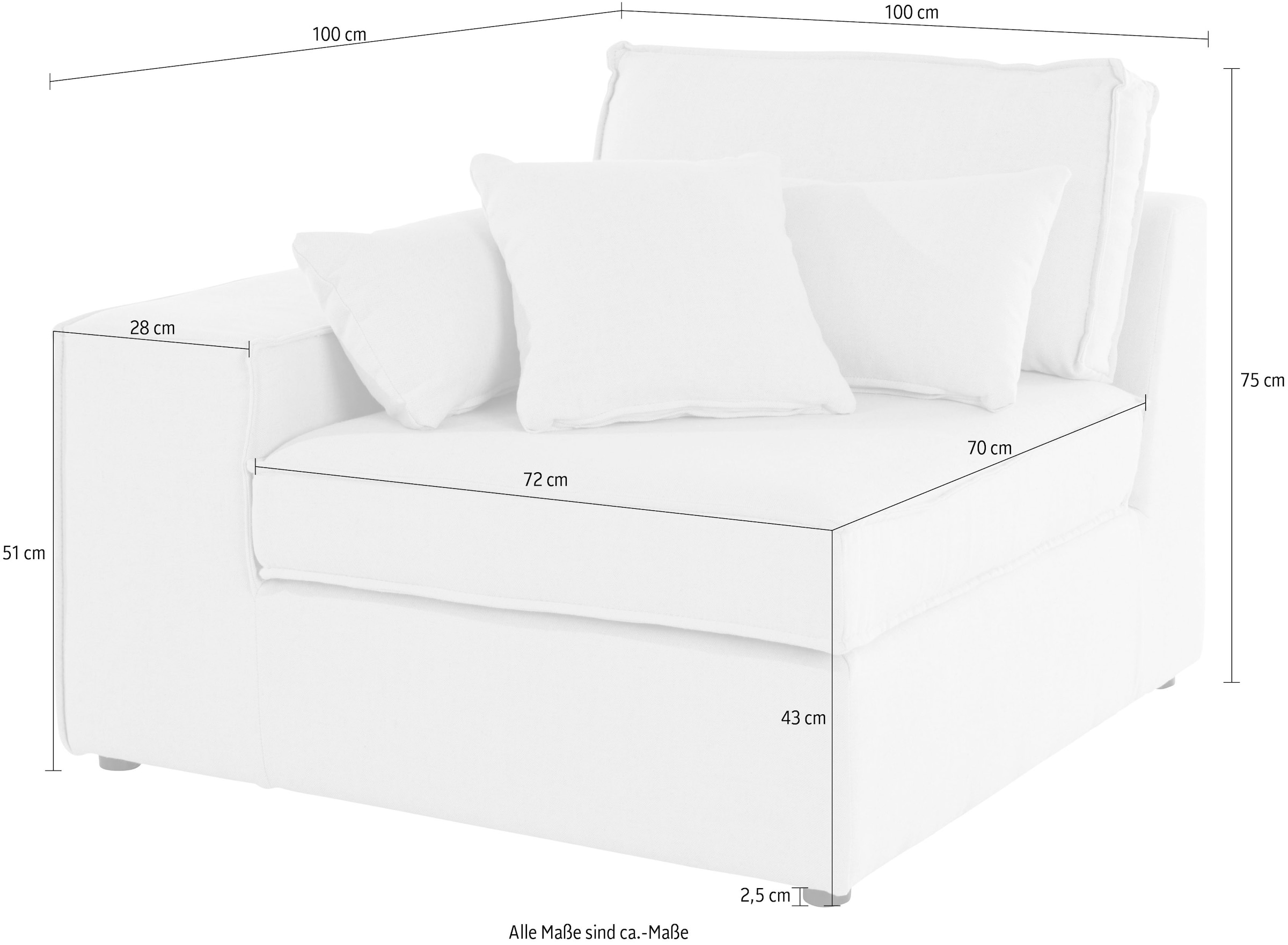 RAUM.ID Sofaelement »Florid«, als Teil eines Modulsofas, fester Sitzkomfort, auch in Cord