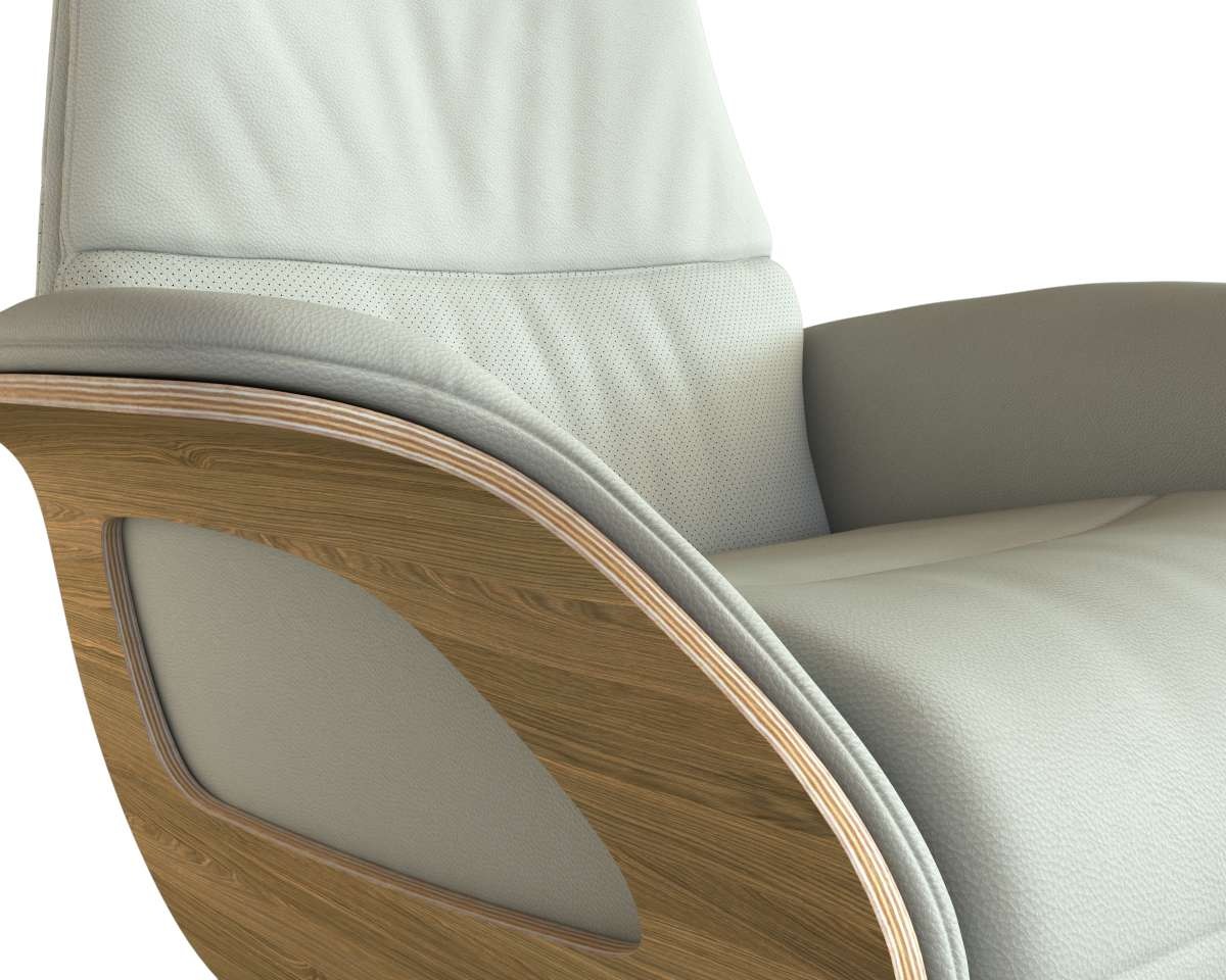 FLEXLUX Relaxsessel »Clement elektrischer Funktionsessel«, Größe M, Rücken & Fußteil elektrisch, Akku, Arml. Eiche, Fuß schwarz