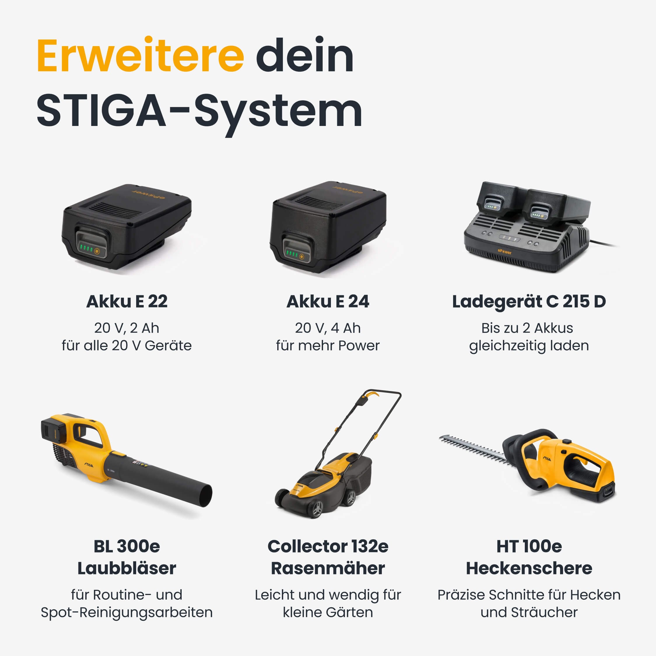 STIGA GARDEN Akku-Kettensäge »CS 300e« 12" Schwert, inkl. 2x 4 Ah Akku und Ladegerät