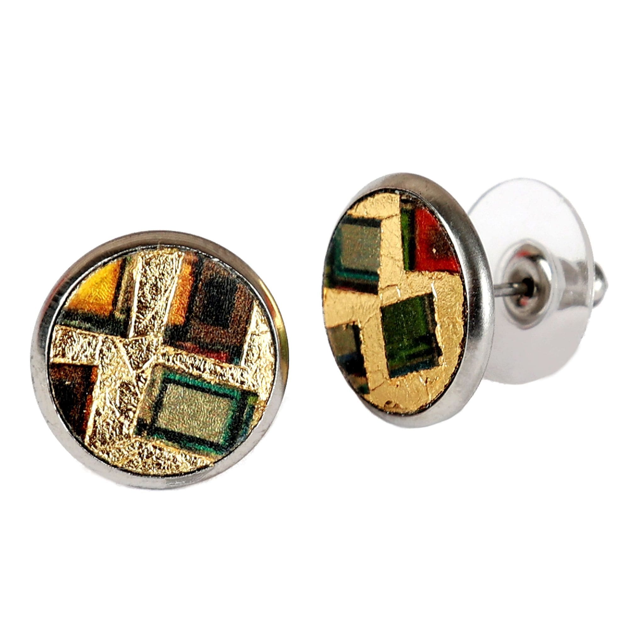 DEMARIE Paar Ohrstecker »Edelstahl mit Silber-/Goldeinlage« mehrfarbig