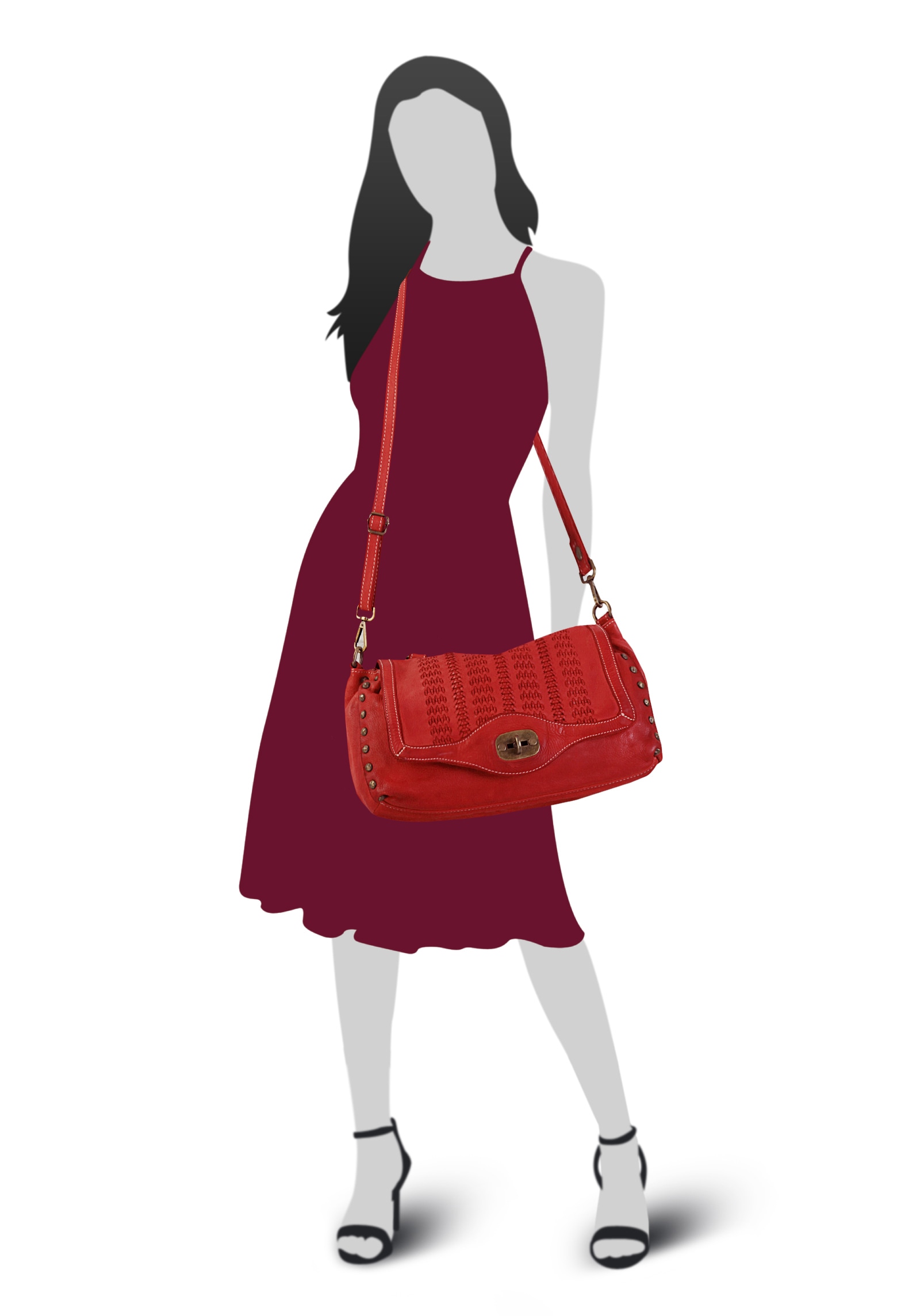 Samantha Look Henkeltasche, echt Leder, Made in Italy
