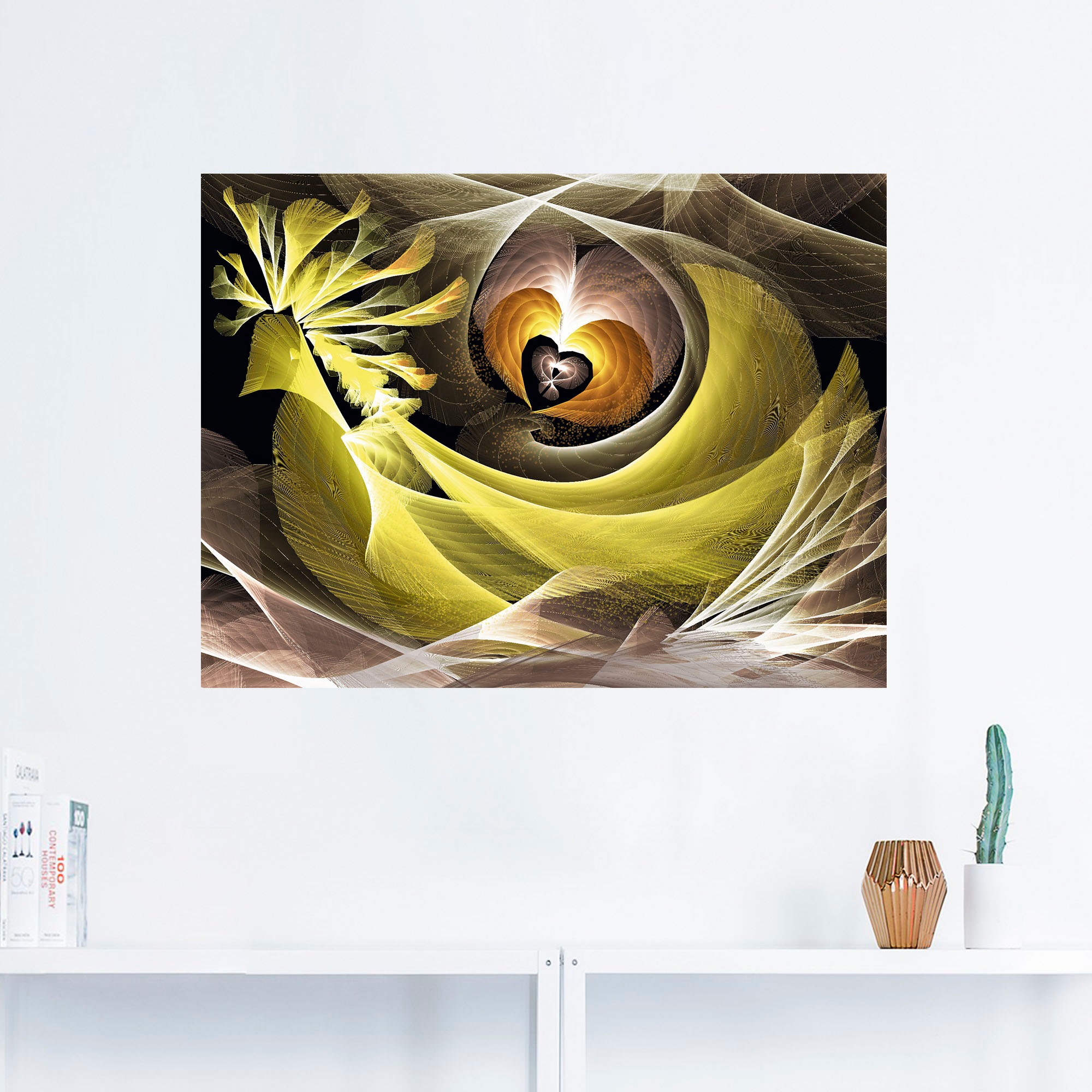 Artland Wandbild »Magischer Vogel mit Leinwandbild, Animal (1 in Wandaufkleber Herzen«, oder Poster online St.), kaufen Größen Fantasy, Alubild, versch. als