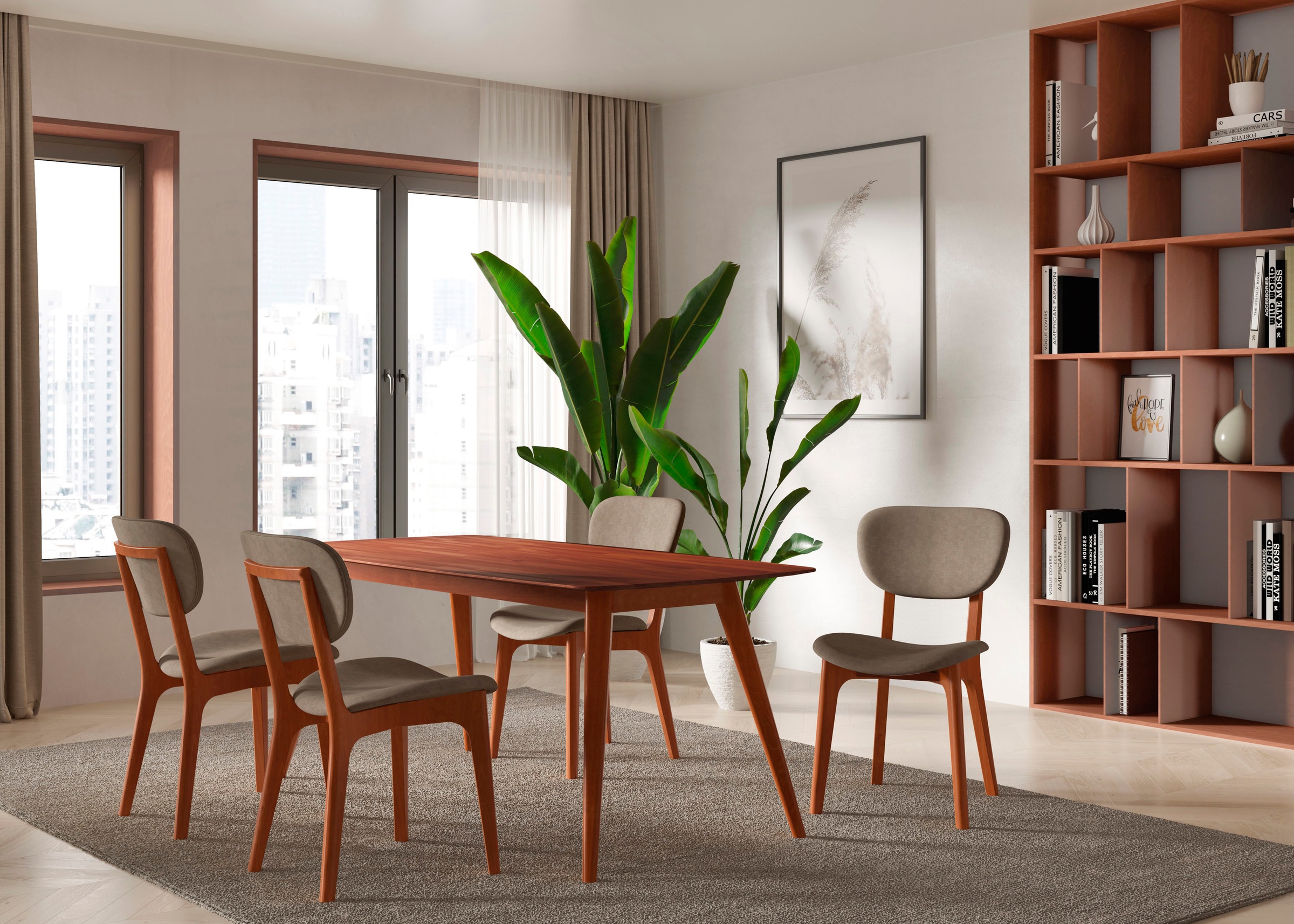 INOSIGN Stuhl »COZY Made in Italy«, (Set), 2 St., Microfaser, Gestell in Buche, Kirsch- oder Nussbaum, Massivholz, Design Stuhl