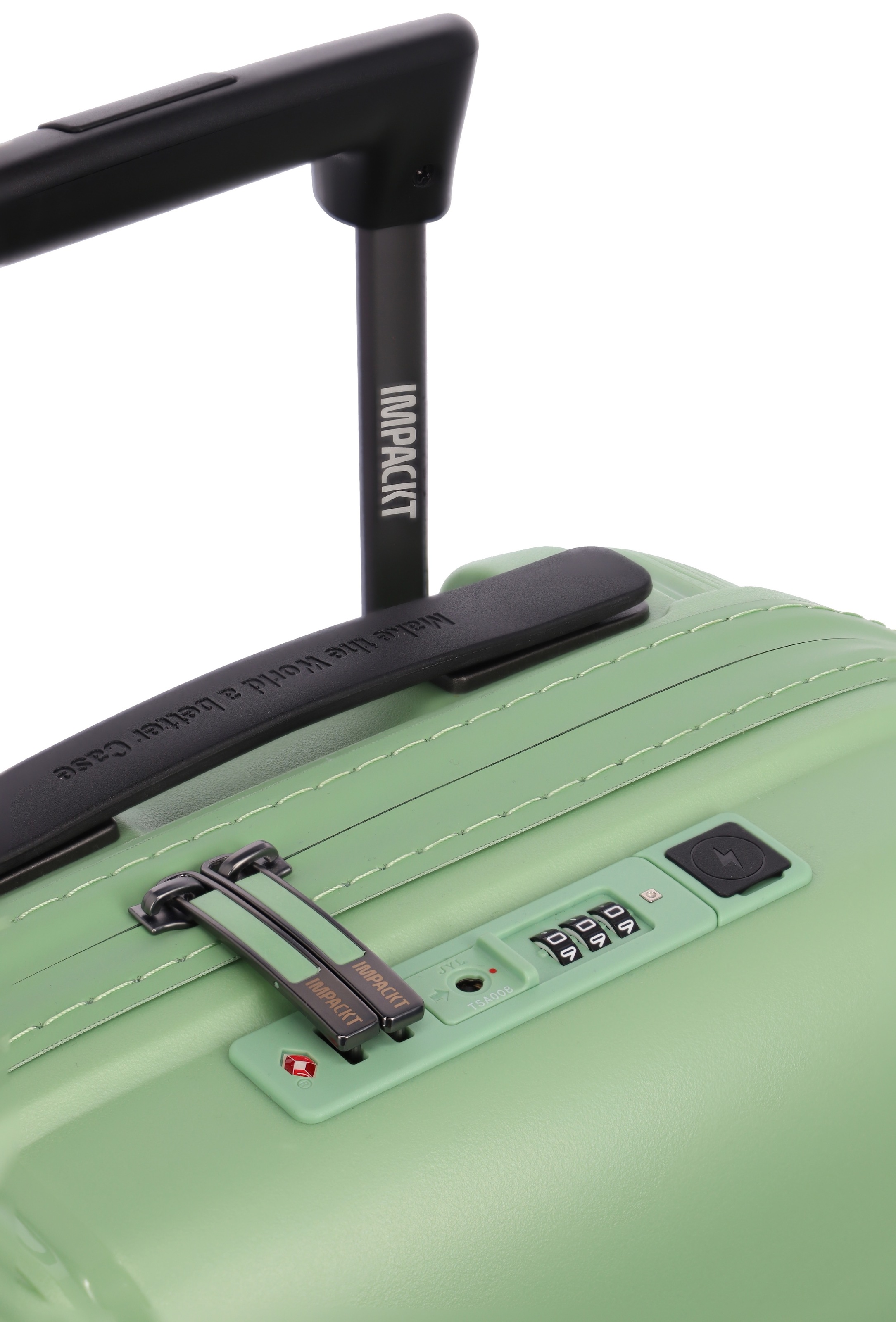IMPACKT Hartschalen-Trolley »IP1, verschiedene Größen und Farben«, 4 Rollen, Hartschalen-Koffer vegan Koffer Reisegepäck USB-Port TSA Zahlenschloss