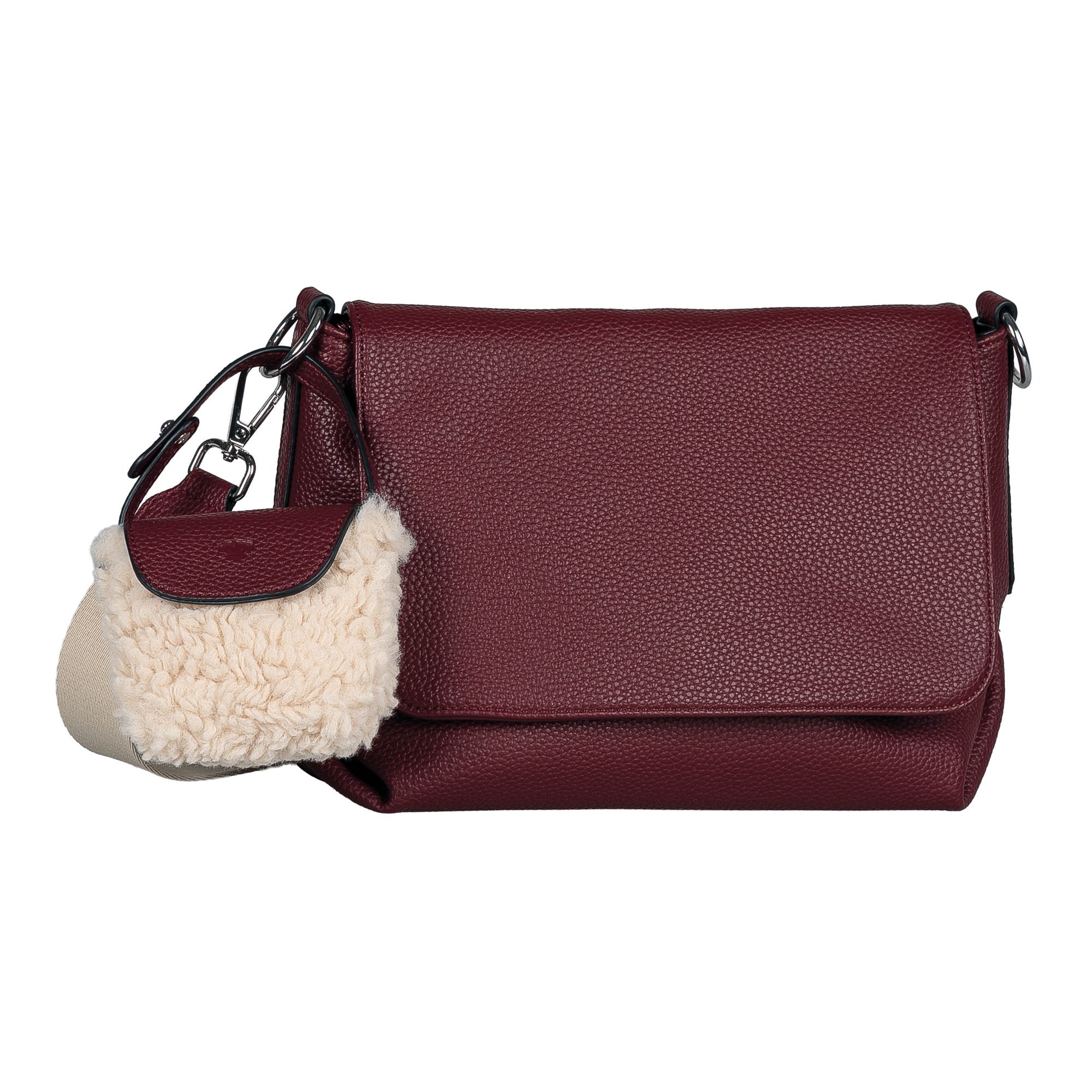 TOM TAILOR Umhängetasche »Fania« Damen Schultertasche mit Fellimitat-Anhänger