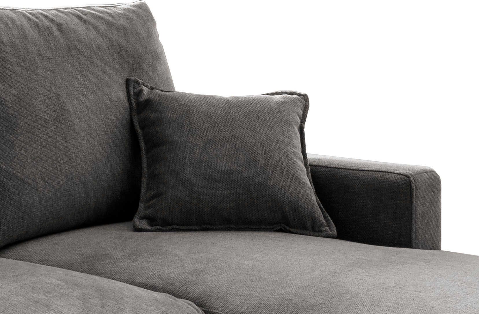 INOSIGN Ecksofa »Valentina L-Form«, 2 Zierkissen, mit Seitentasche, ausziehbarer Liegefläche, Bettkasten