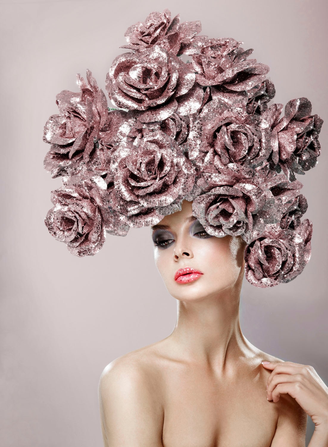 queence Acrylglasbild »Frau mit Blumenhut«, Frau-Kunst-Blumen-Bilder von Fr günstig online kaufen