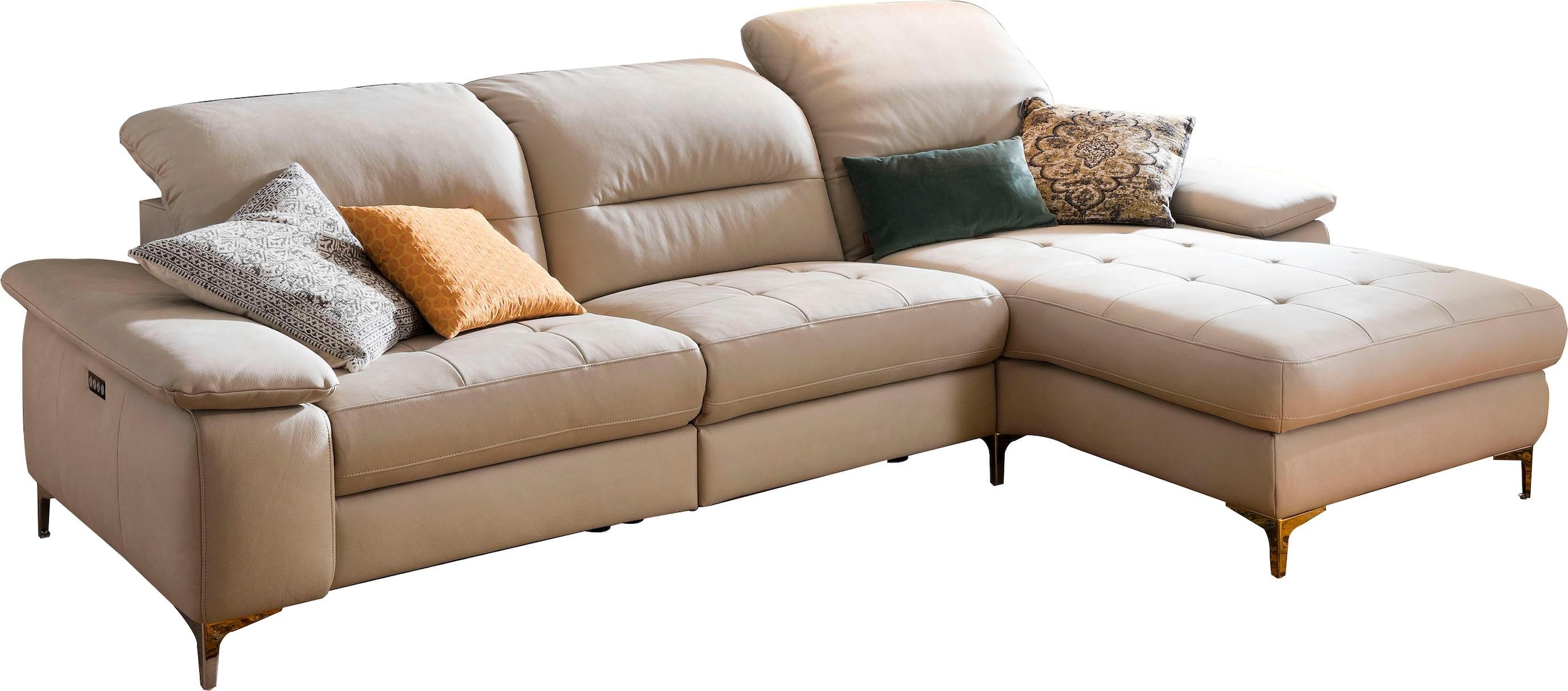 Places of Style Ecksofa »Basel L-Form«, mit vollmotorischer Relaxfunktion u günstig online kaufen