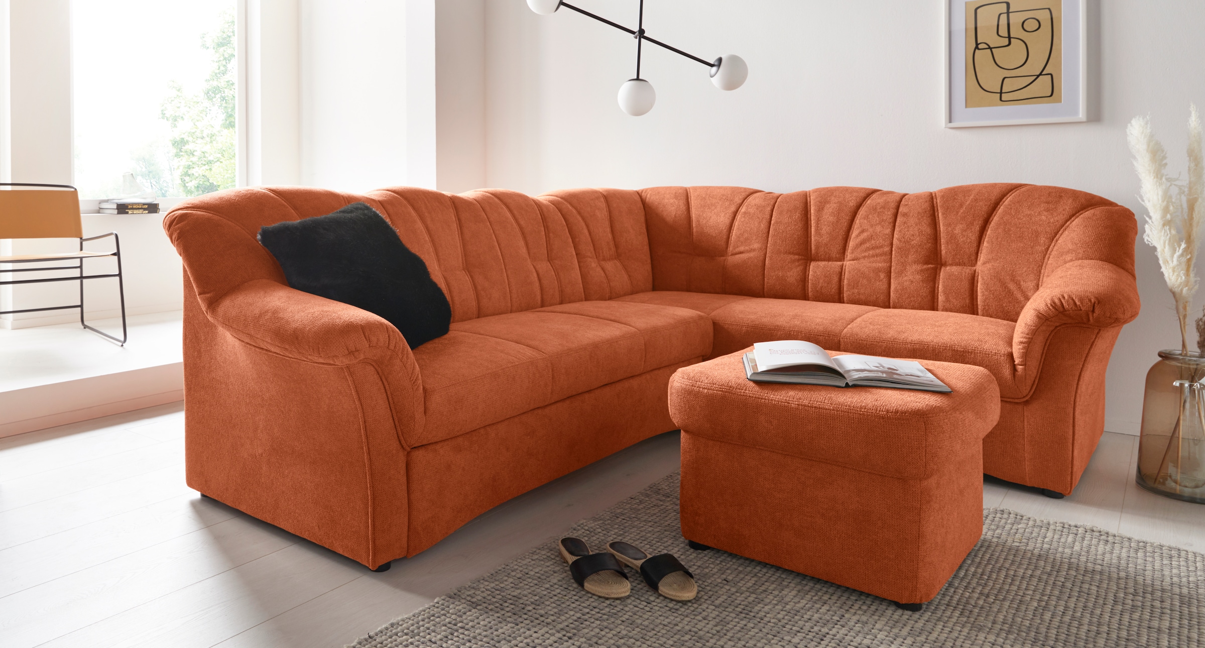 DOMO collection Ecksofa »Papenburg B/T/H: 242/190/84 cm L-Form«, wahlweise mit Bettfunktion, Langer Schenkel links oder rechts
