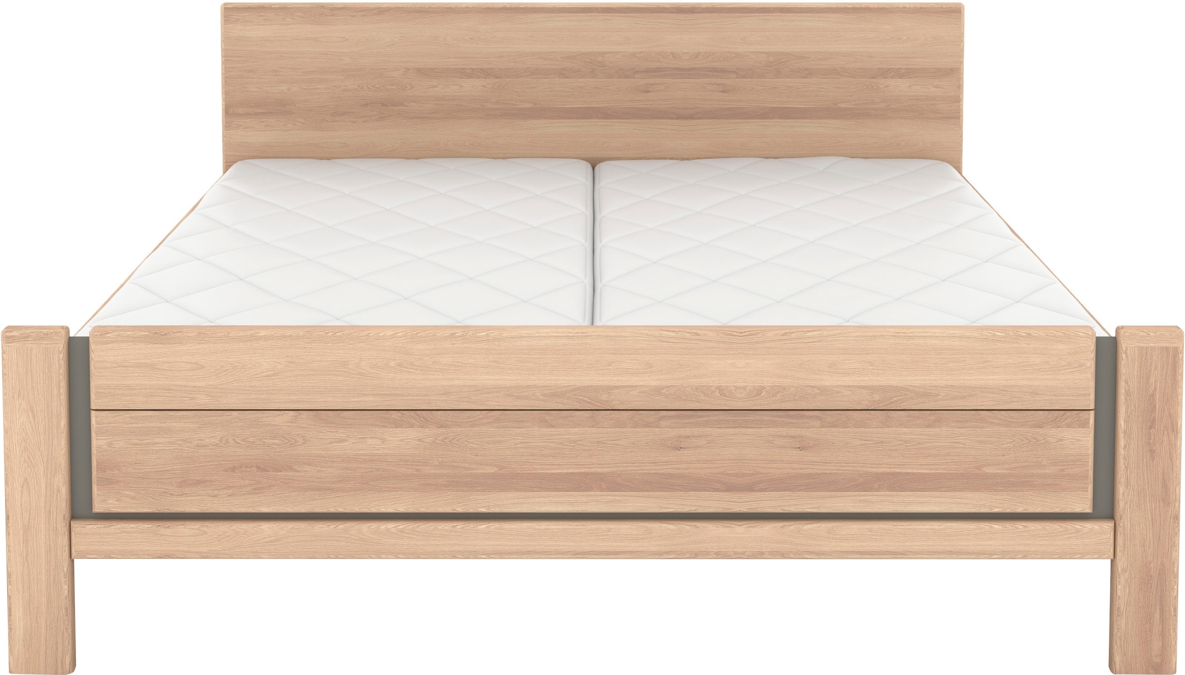Musterring Holzbett »Sorrent, Bettgestell, Bettrahmen, teilmassiv Eiche«, (MADE IN GERMANY), Eiche teilmassiv, Liegehöhenverstellung, Stollenfußteil