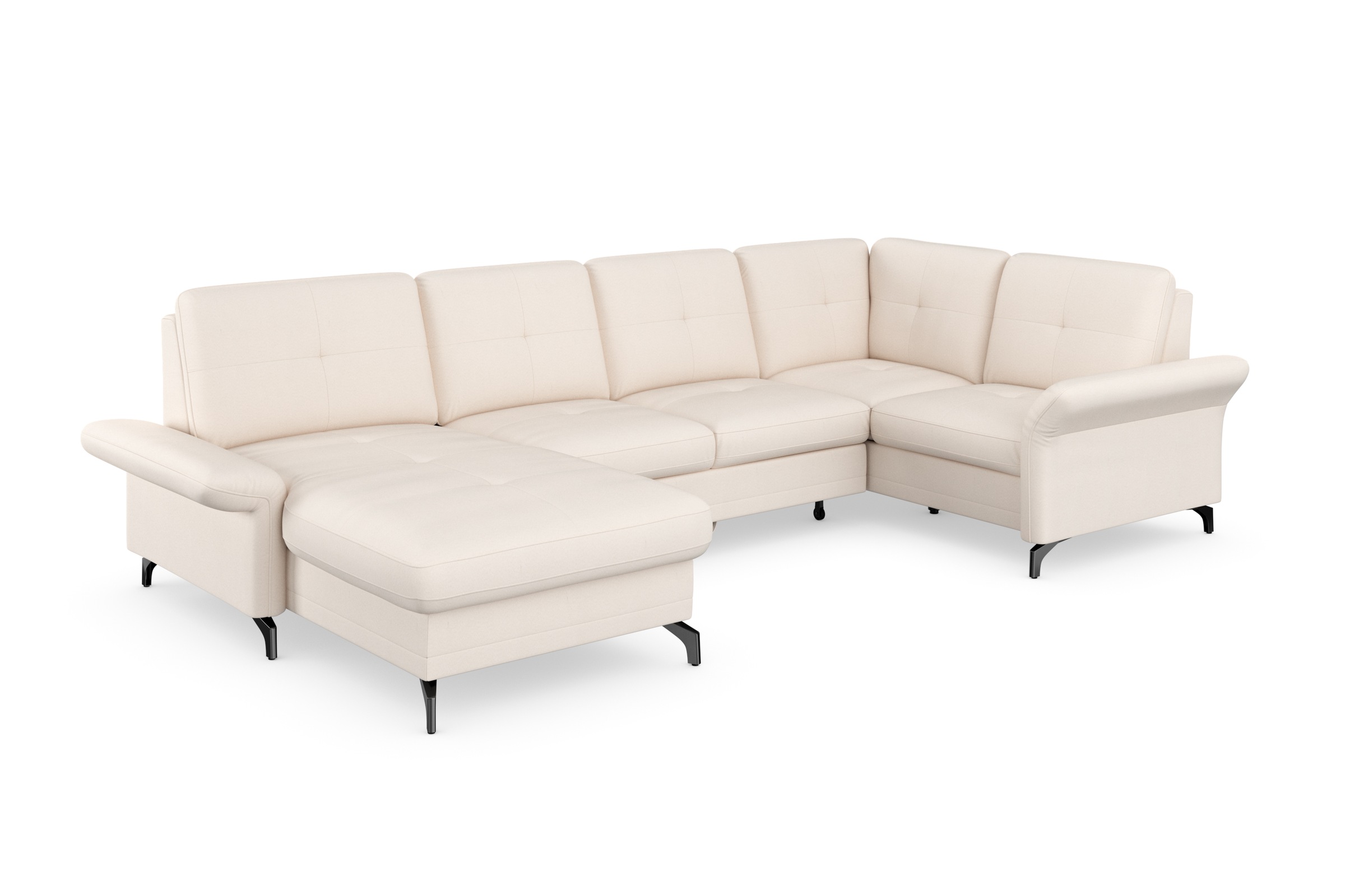 Places of Style Wohnlandschaft »Calando U-Form«, wahlweise mit Bettfunktion, Bettkasten und Armteilfunktion