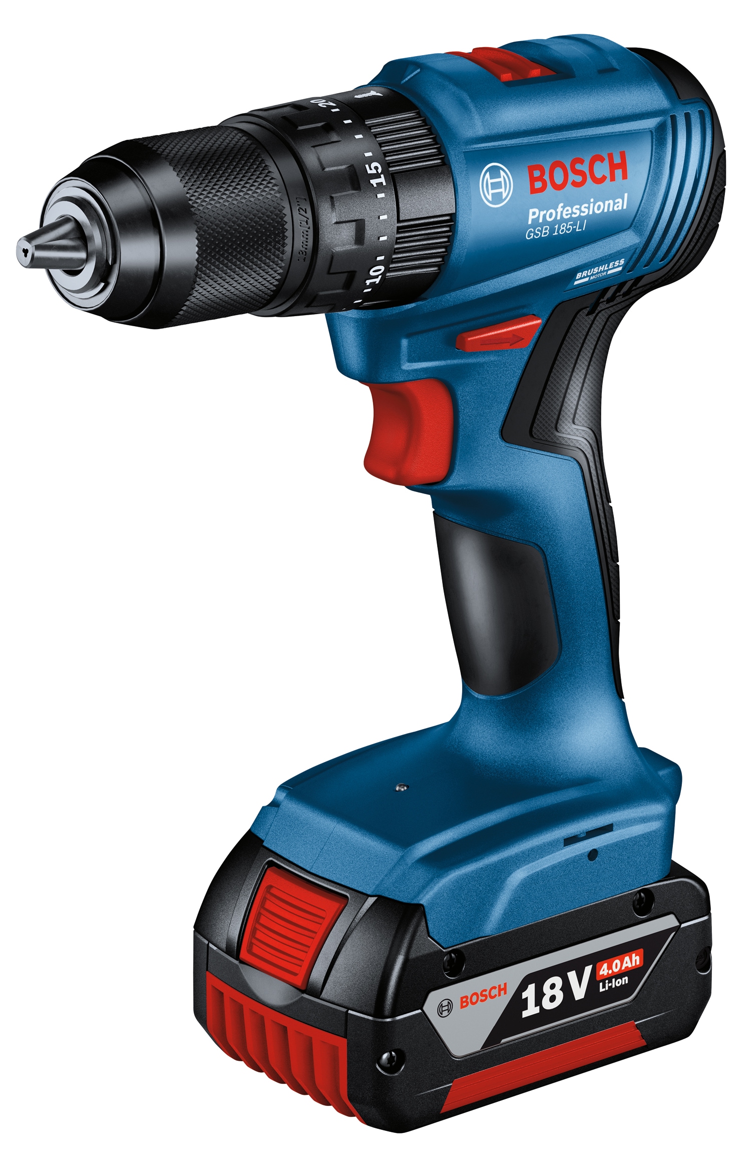 Bosch Professional Akku-Schlagbohrmaschine »»GSB 18V-45««, Inkl. 2x Akkus 3,0Ah und Schnellladegerät GAL 18V-40, in L-BOXX