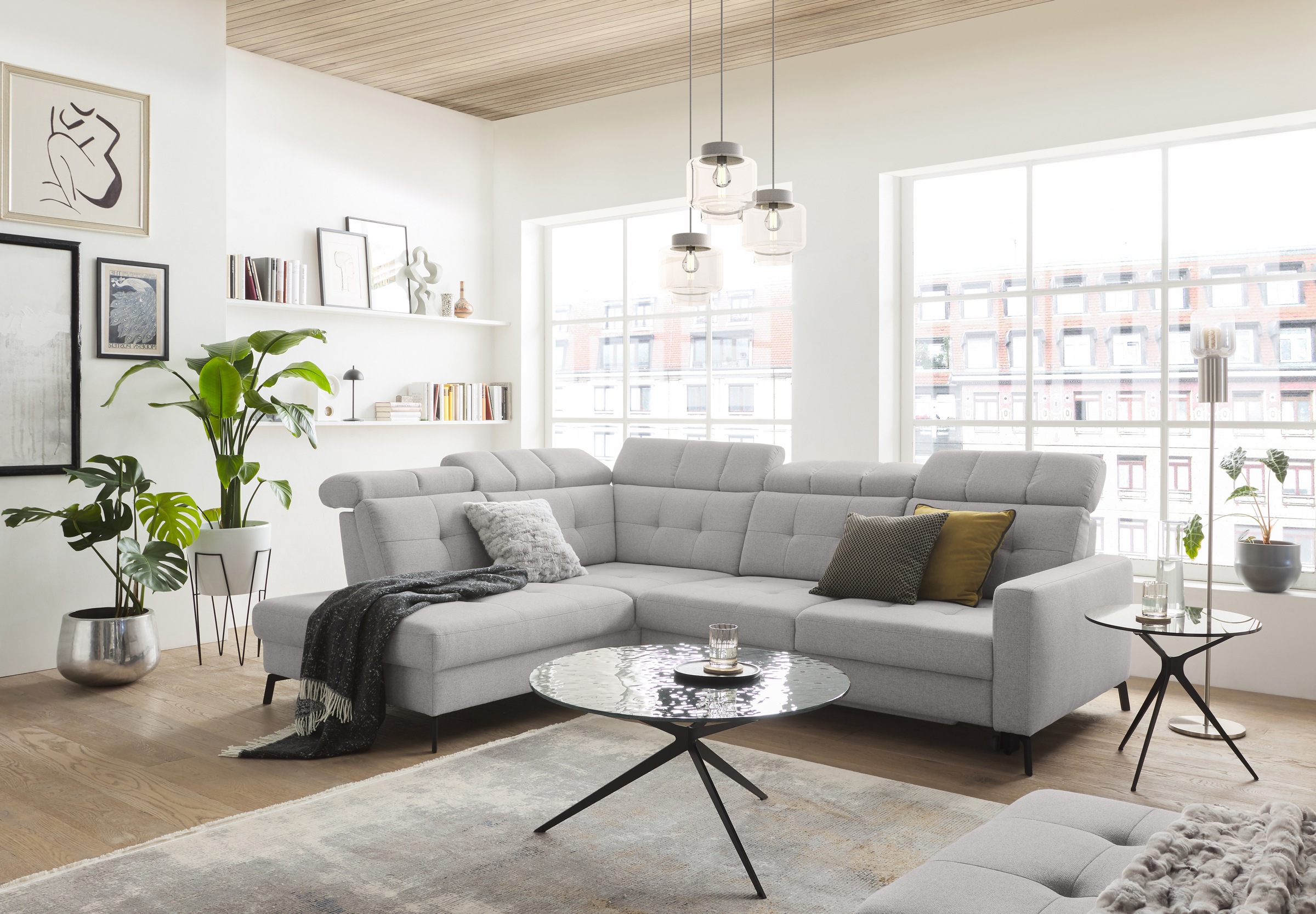Musterring Ecksofa »MR 4615«, mit Kopf- und Rückenverstellung, Metallfuß schwarz, Maße 272 x 214 cm