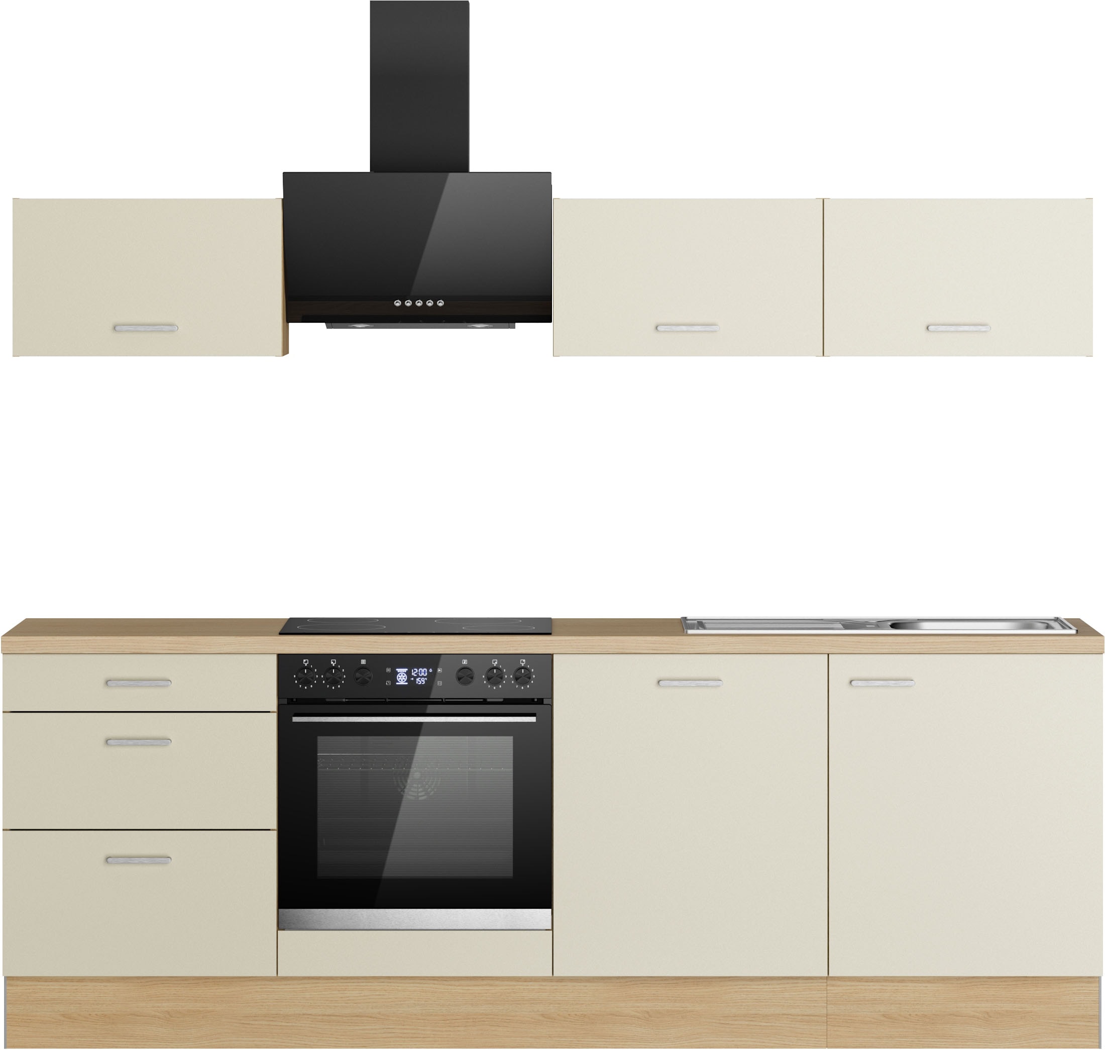 KOCHSTATION Küchenzeile »KS-Sion Breite 240 cm« schnelle Montage OPTIsnap, wahlw. m.HANSEATIC-E-Geräten u.Stand Alone