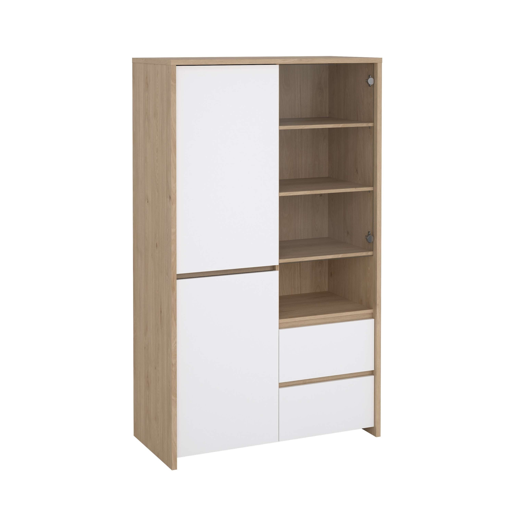 INOSIGN Vitrine »Next Standvitrine, Vitrinenschrank, mit Glastür, Stauraum«, mit 2 Türen, 1 Glastür, 2 Schubladen, Höhe 170 cm, Breite 100 cm