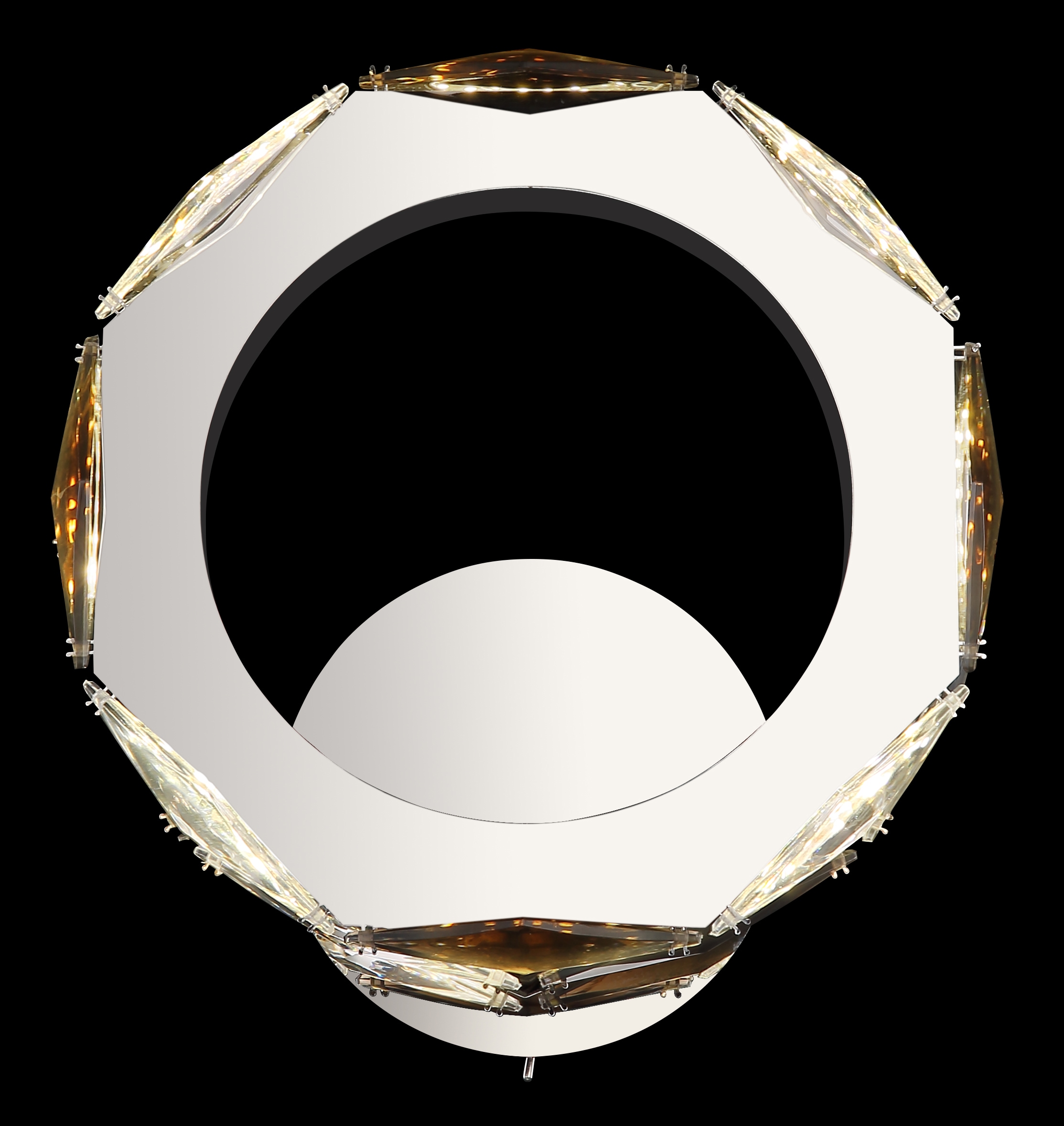 GLOBO LIGHTING LED Wandleuchte »KARILION« LED-Modul Tageslichtweiß Wandlampe/Acrylkristalle rauchfarben/BxH: 240x255mm