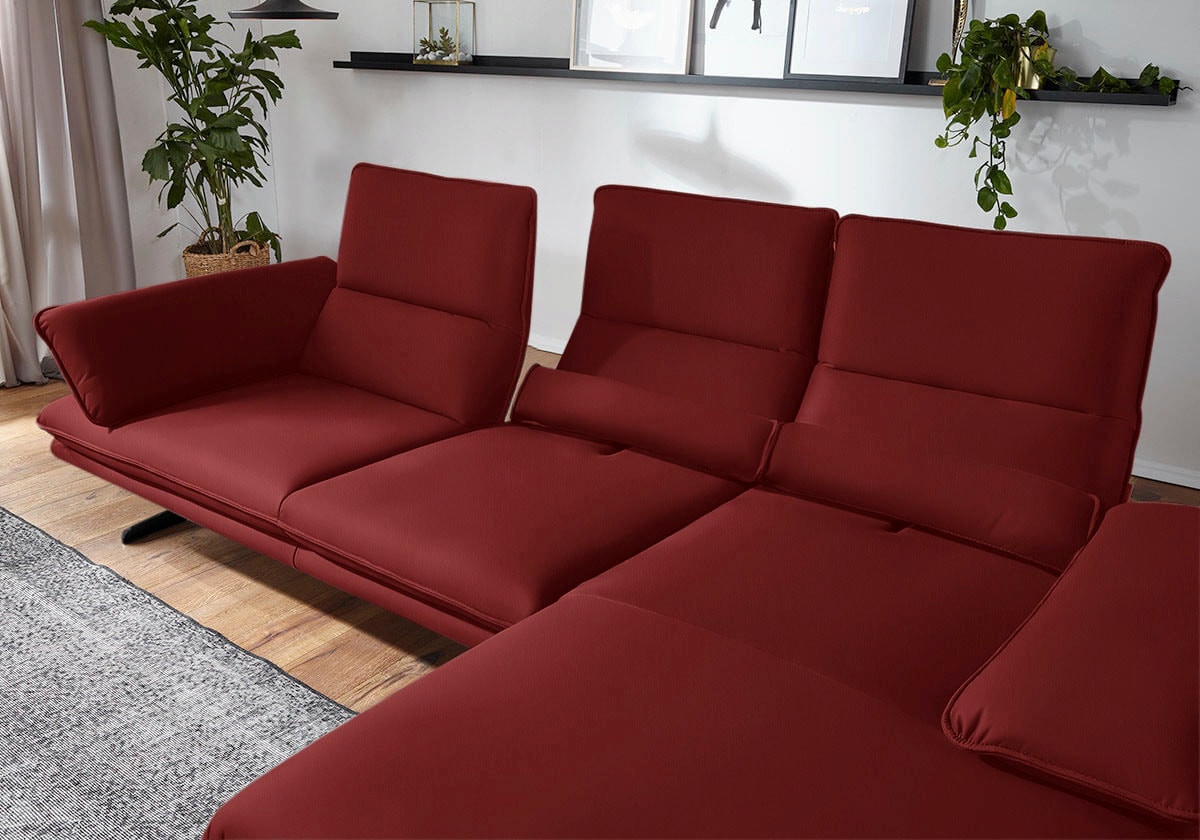 W.SCHILLIG Ecksofa »broadway, Designsofa mit tollem Sitzkomfort«, Sitztiefenverstellung, Kopfteil- & Seitenteilverstellung, Breite 291cm