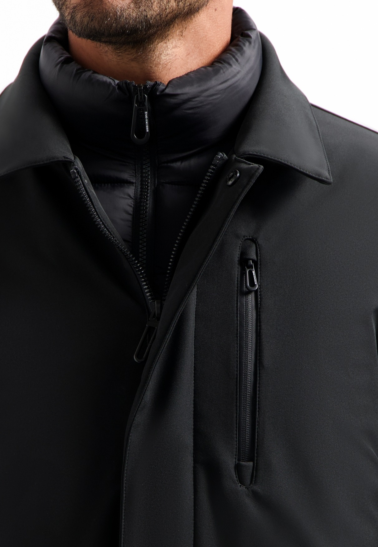 NO EXCESS Parka »No Excess Langer Parka mit Stehkragen NOX Jacket«