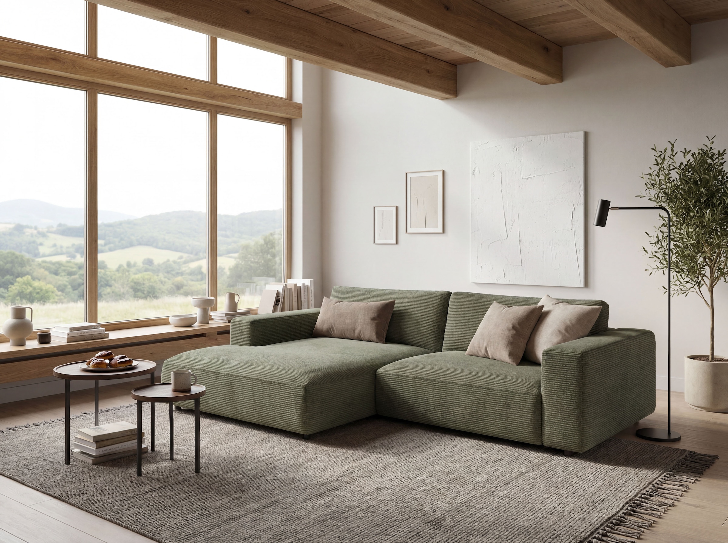 Musterring Ecksofa »MR LUCIA, Charakterstarker Lounge-Komfort von Musterring« XXL-Longchair, erstklassige Kammerkissen & zeitloser Look