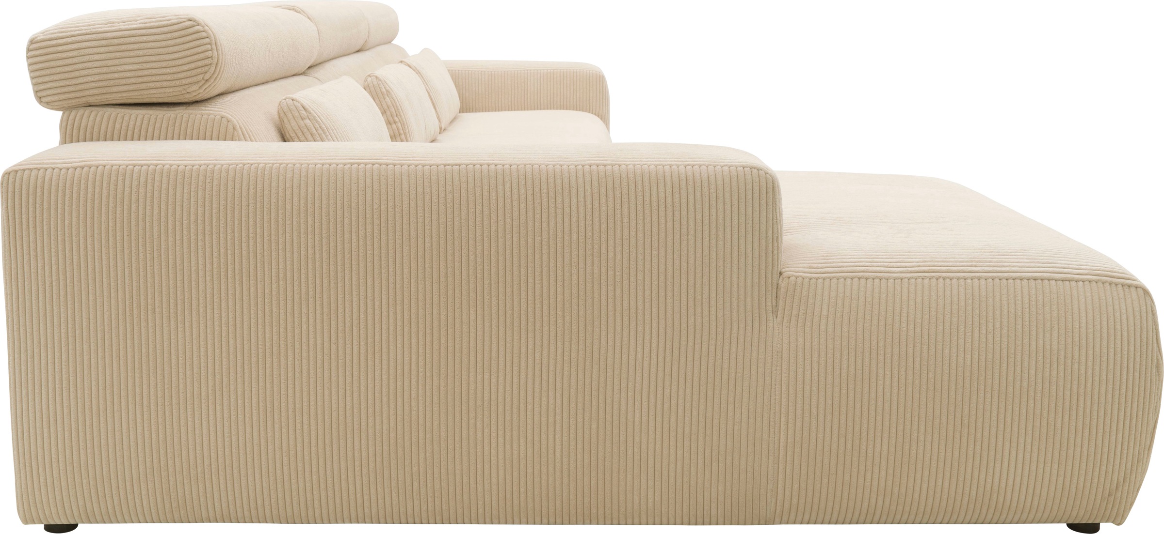 DOMO collection Ecksofa »Brandon große Ausführung B/T/H: 289/177/80 cm, auch in Leder und Cord«, mit Kopfteilverstellung, wahlweise Sitztiefenverstellung, L-Form