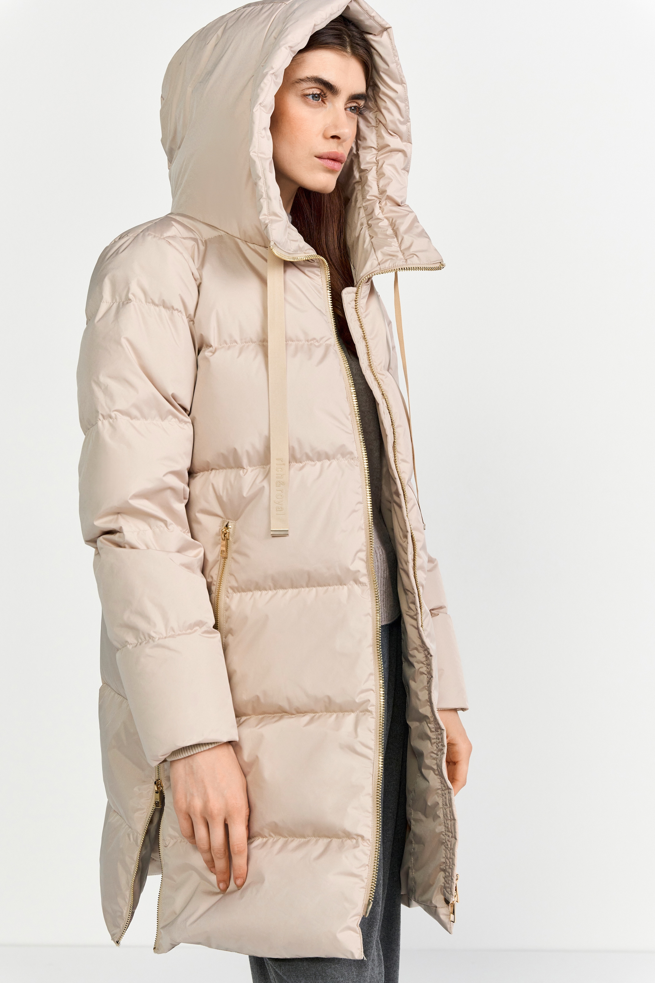 RICHROYAL Steppmantel, oversized, mit Reißverschlüssen an den Seiten, Wintermantel