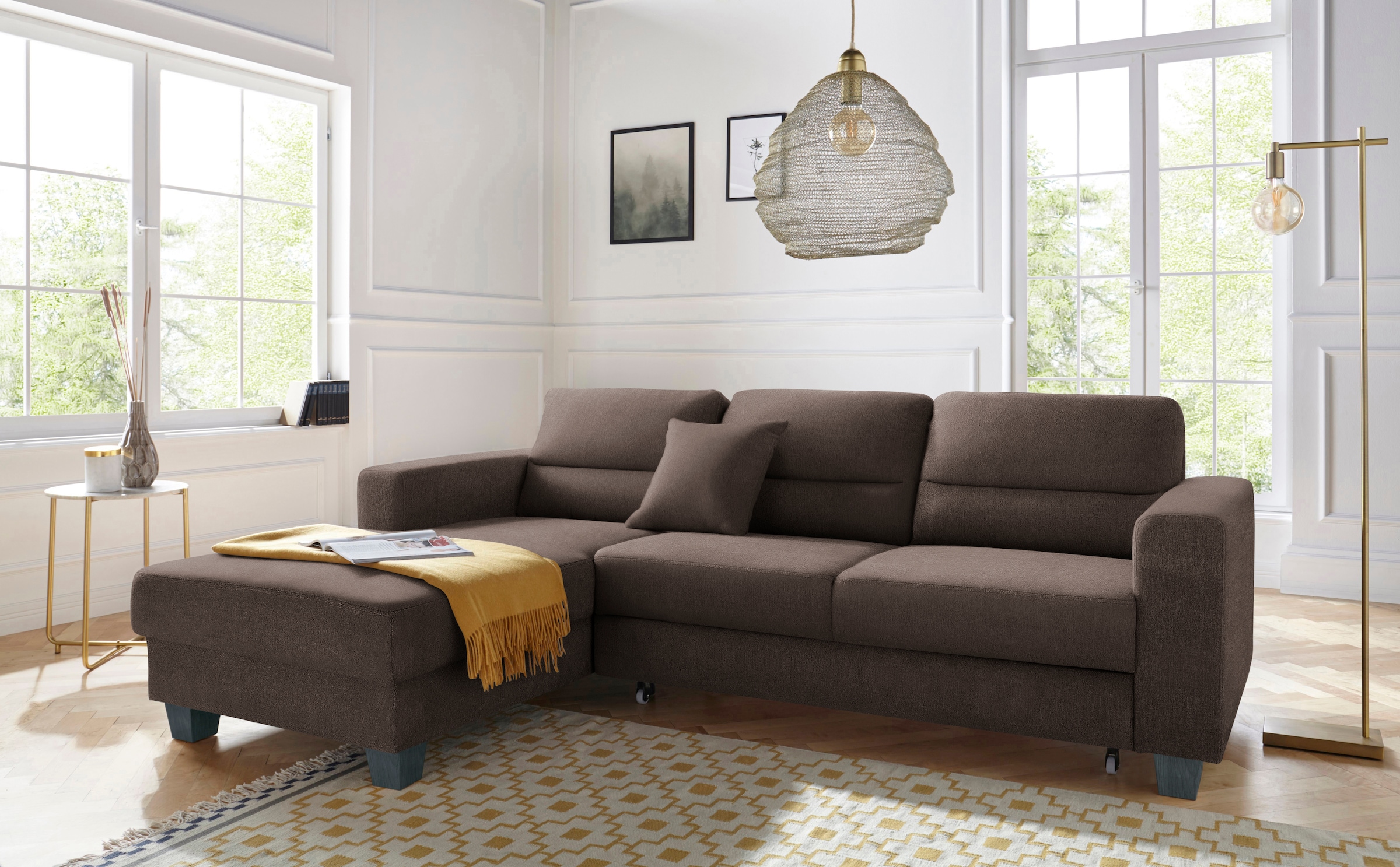 TRENDMANUFAKTUR Ecksofa »Chamber, zeitlos und modern, hoher Sitzkomfort, L- günstig online kaufen