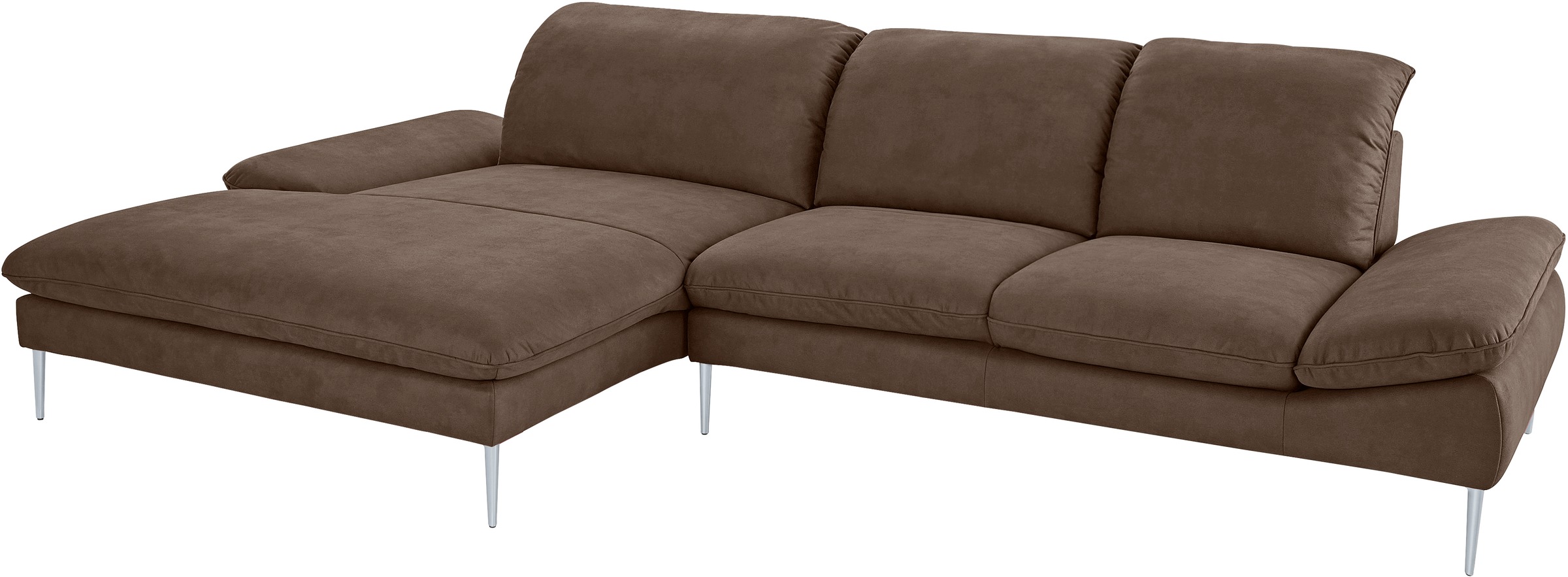 W.SCHILLIG Ecksofa »enjoy&MORE, Designsofa, bequem, zeitlos und elegant, L-Form«, mit Sitztiefenverstellung, Füße silber matt, Breite 340 cm