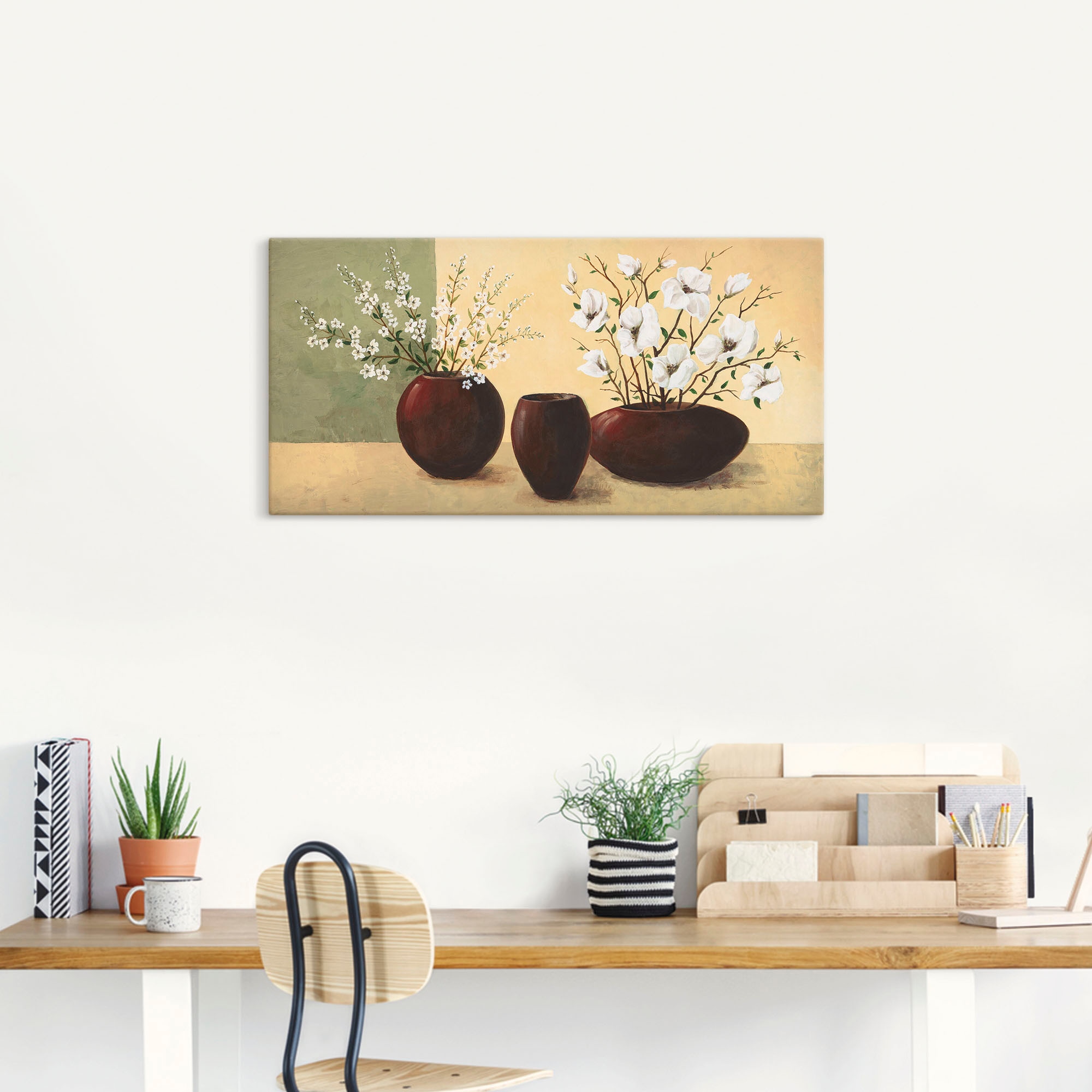 Artland Wandbild »Magnolien«, Vasen & Töpfe, (1 St.), als Alubild, Outdoorbild, Leinwandbild, Poster, Wandaufkleber