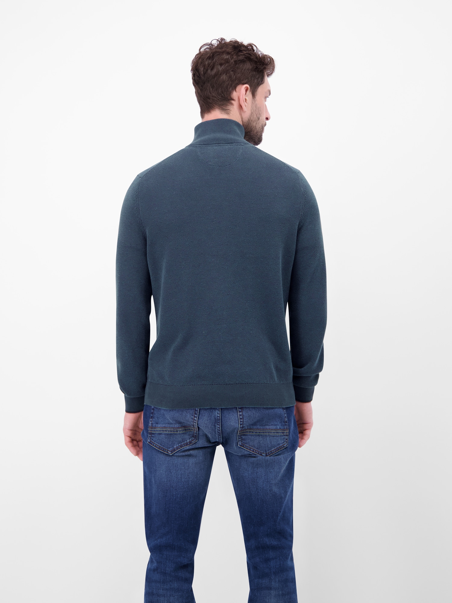 LERROS Sweatshirt »Troyer in Strukturqualität«, Herrensweatshirt aus 100% Baumwolle & Troyer-Kragen mit Reißverschluss
