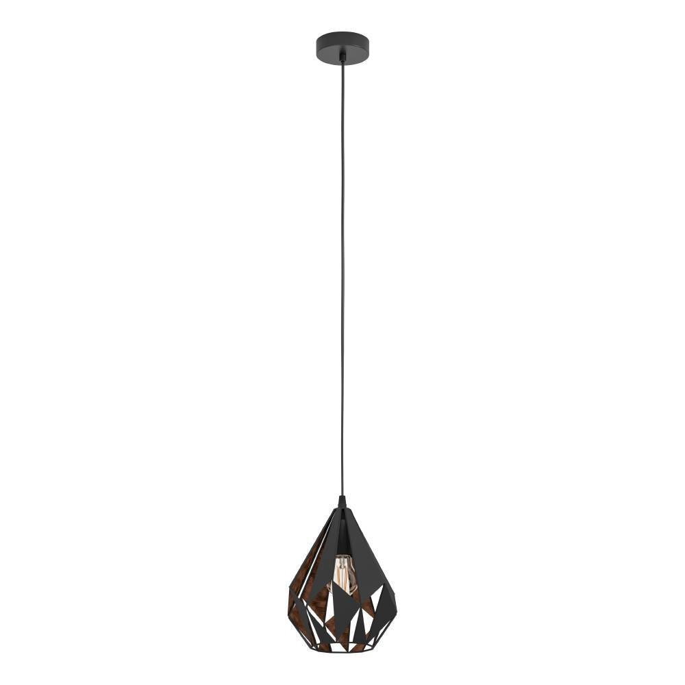 EGLO Pendelleuchte »CARLTON 1 Hängeleuchte, schwarz kupfer, Stahl, exkl. Leuchtmittel«, 1 flammig, Leuchtmittel E27 | ohne Leuchtmittel, Vintage Pendellampe, 1 flammig, Drahtgeflecht, Industrial, 110x20,5cm