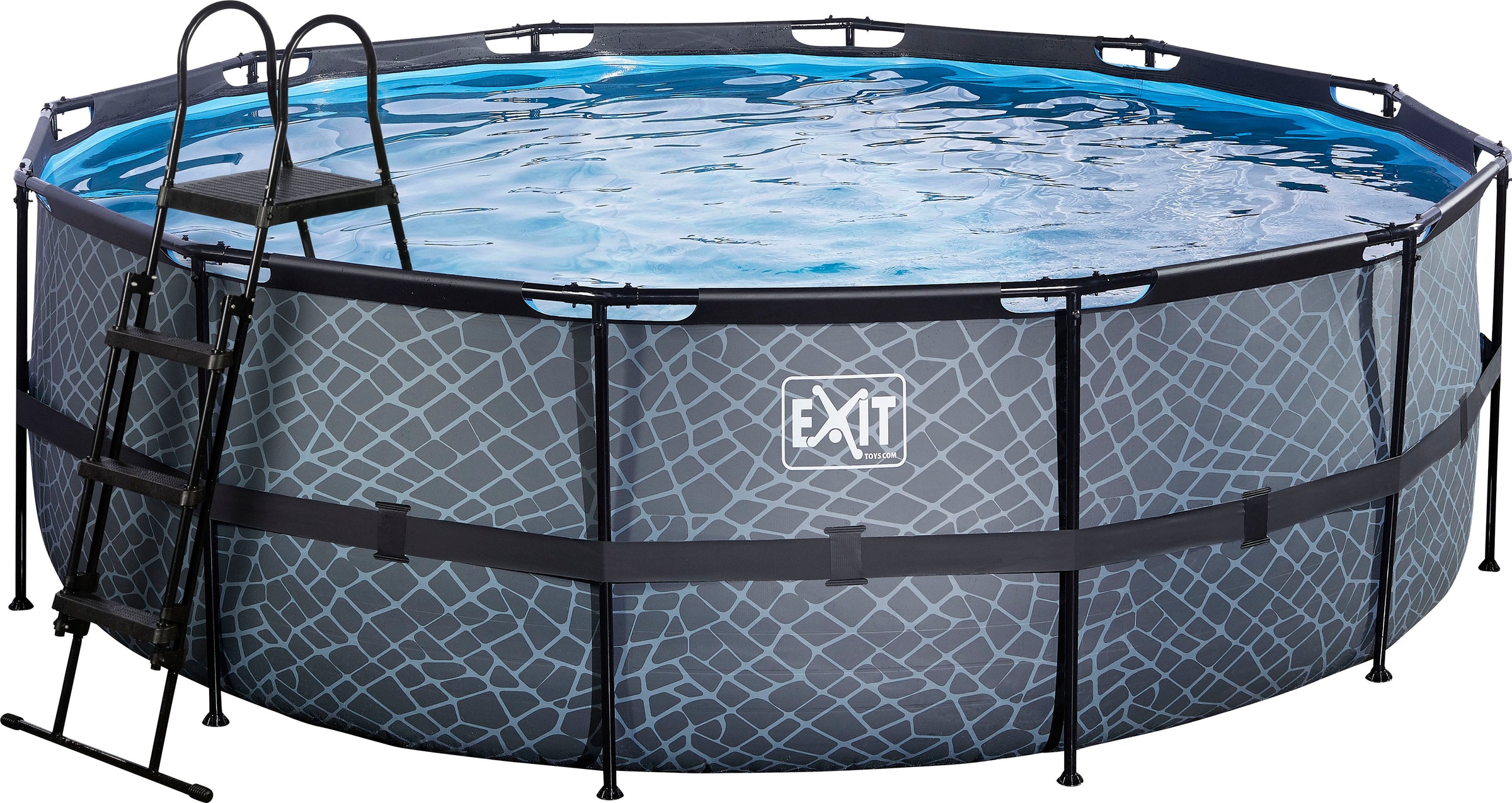 EXIT Framepool »inkl. Sicherheitsleiter«, (Set, 3 tlg.), ØxH: 427x122 cm, mit Sandfilterpumpe