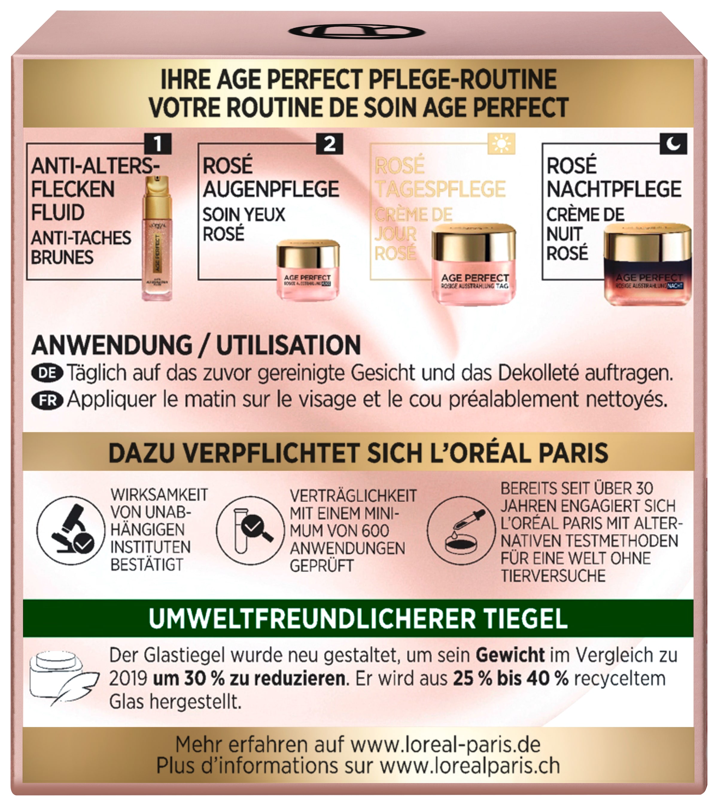 L'ORÉAL PARIS Tagescreme »AGE PERFECT GOLDEN AGE ROSÉ-TAGESPFLEGE« für reife Haut, mit Calcium und Vitamin B3, strafft die Haut