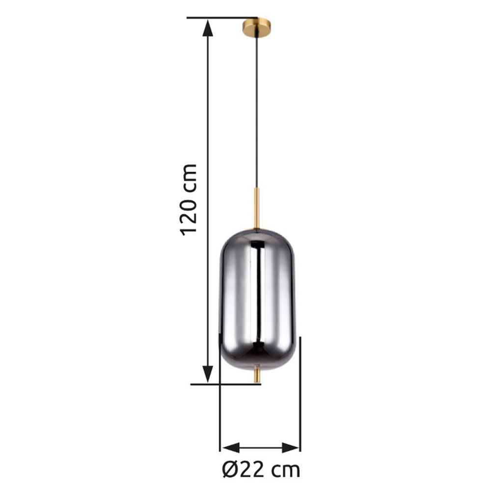 GLOBO LIGHTING Hängeleuchte »BLACKY I«, Leuchtmittel E27 | ohne Leuchtmittel, Hängelampe/Pendelleuchte/Glas/Höhe kürzbar/Esstisch