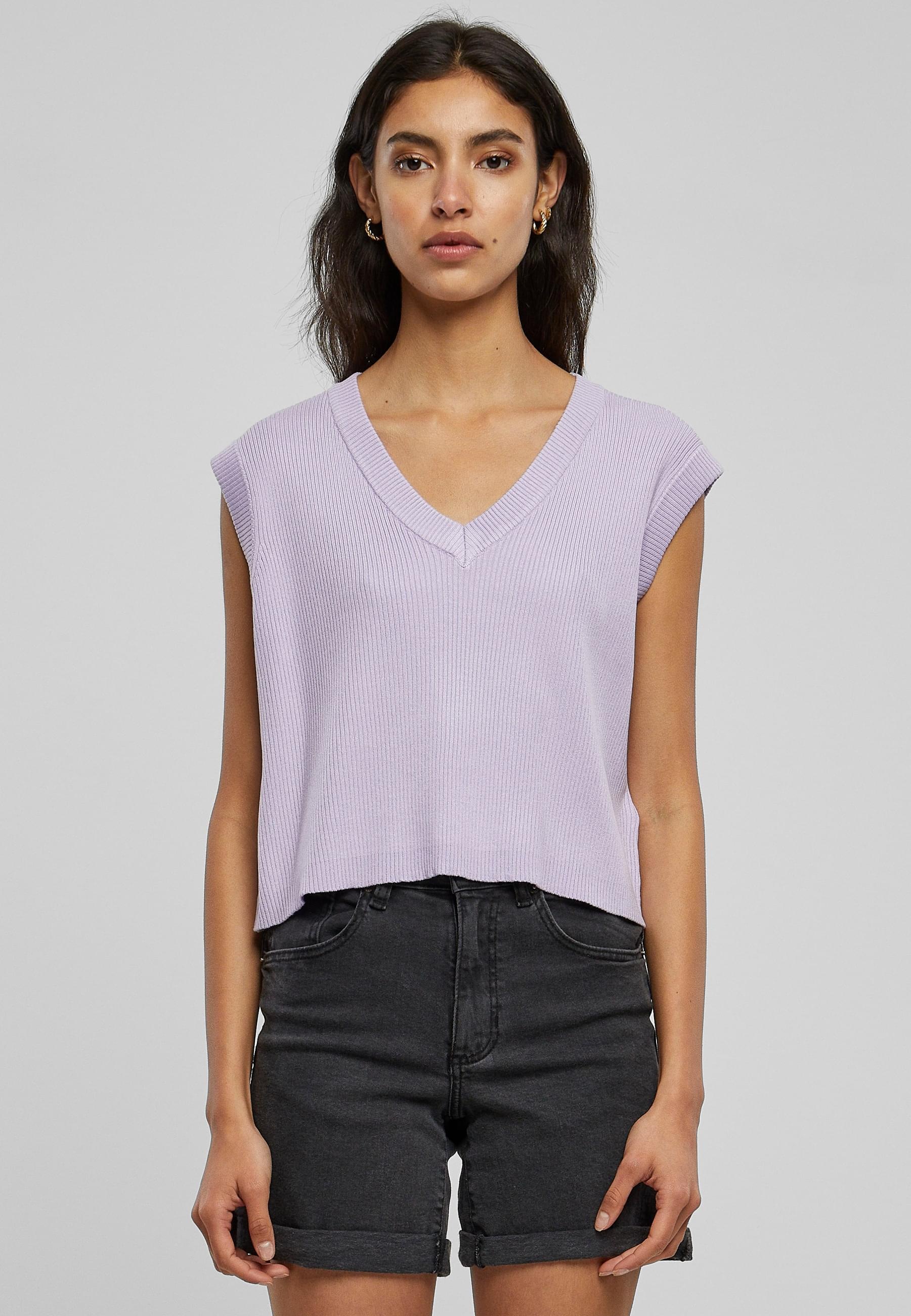 URBAN CLASSICS Rundhalspullover »Urban Classics Damen Ladies Short Knittd Slip On« 1 Stk.