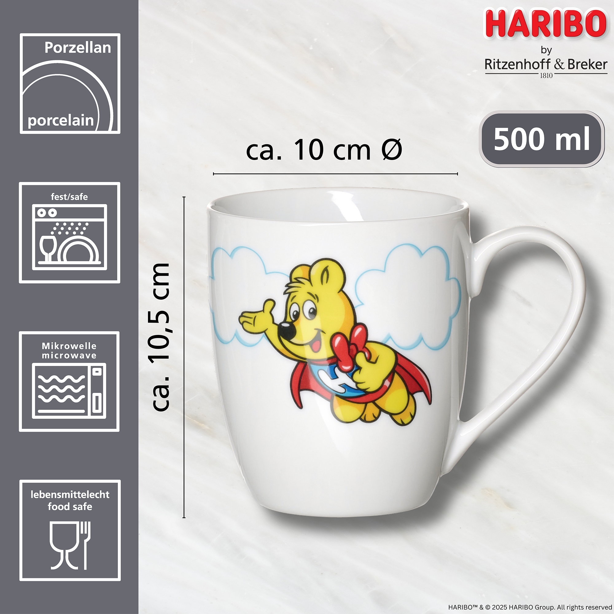 Ritzenhoff & Breker Becher »HARIBO Clouds, Superhero, 500 ml«, (1 tlg.), spülmaschinenfest