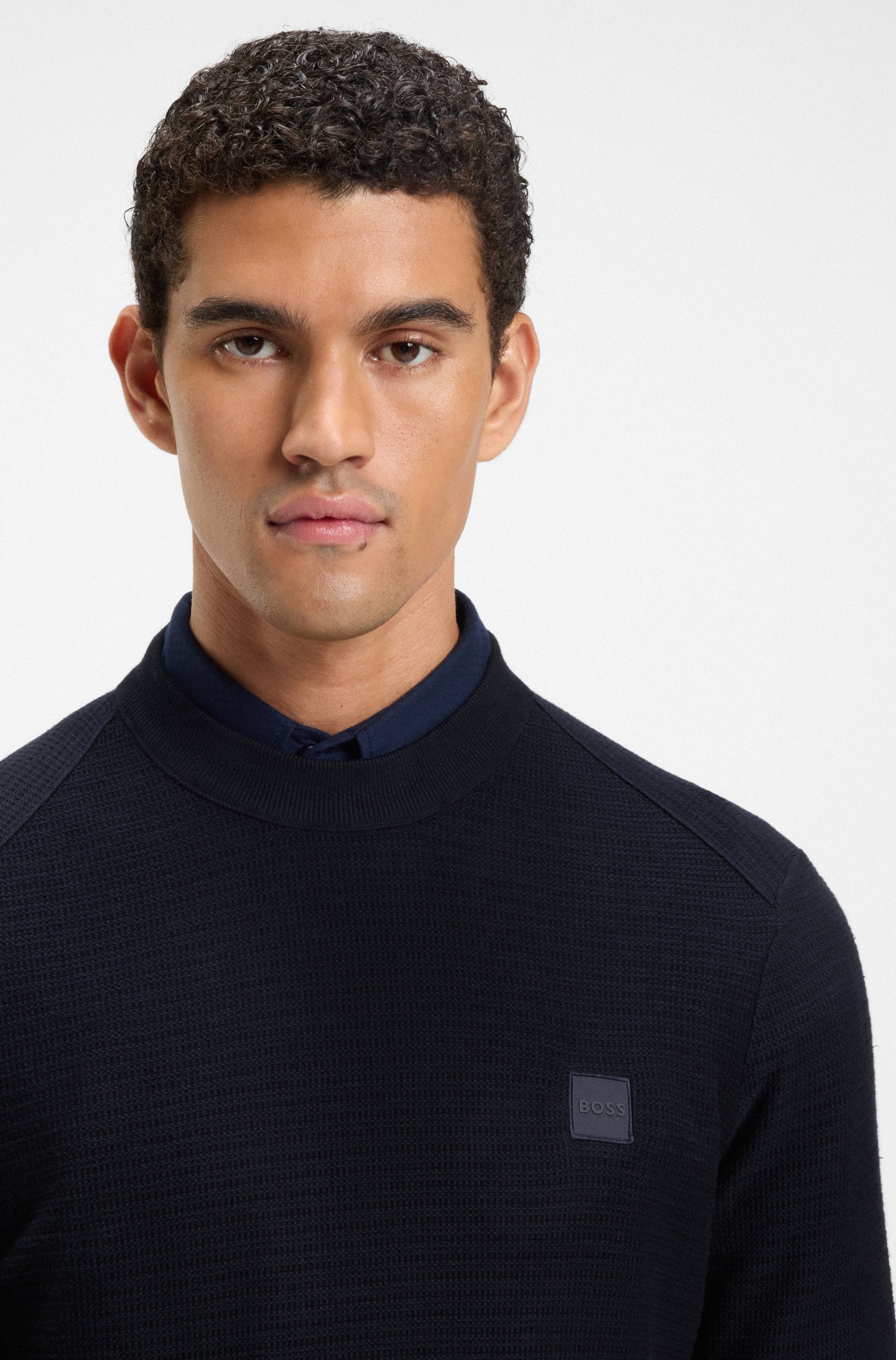 BOSS ORANGE Strickpullover »Anion«, mit BOSS-Badge