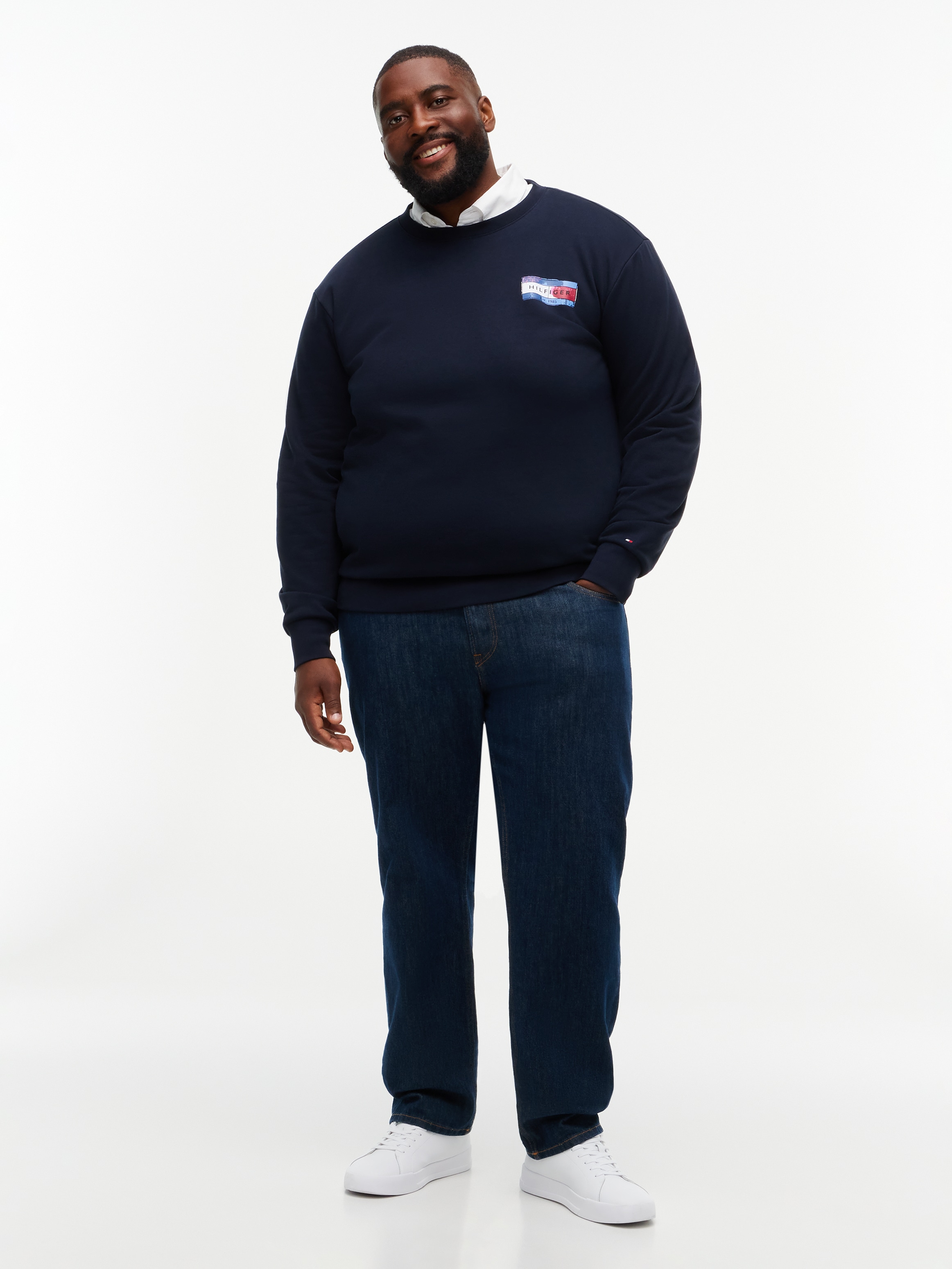 Tommy Hilfiger Big & Tall Sweatshirt »BT-BACK FLAG REGULAR FLEECE CREW-NECK«, Große Größen, Rundhals, großer Rückenprint
