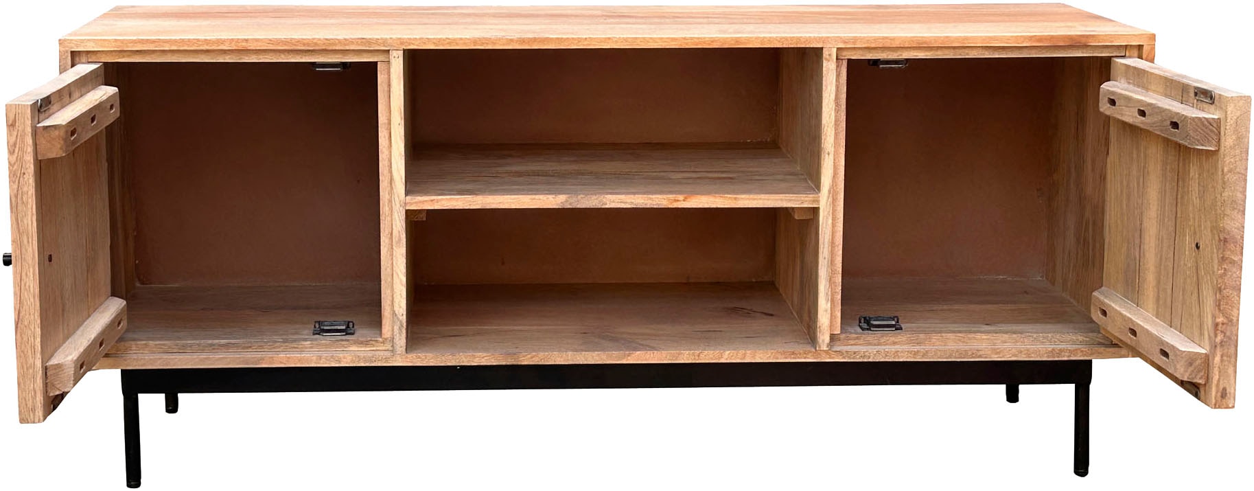 SIT Lowboard »TV Schrank – Massives Holz‑TV‑Board mit variablen Böden« 1 Stk. tlg. Massives Lowboard mit variablen Böden & 2 Kabeldurchführungen