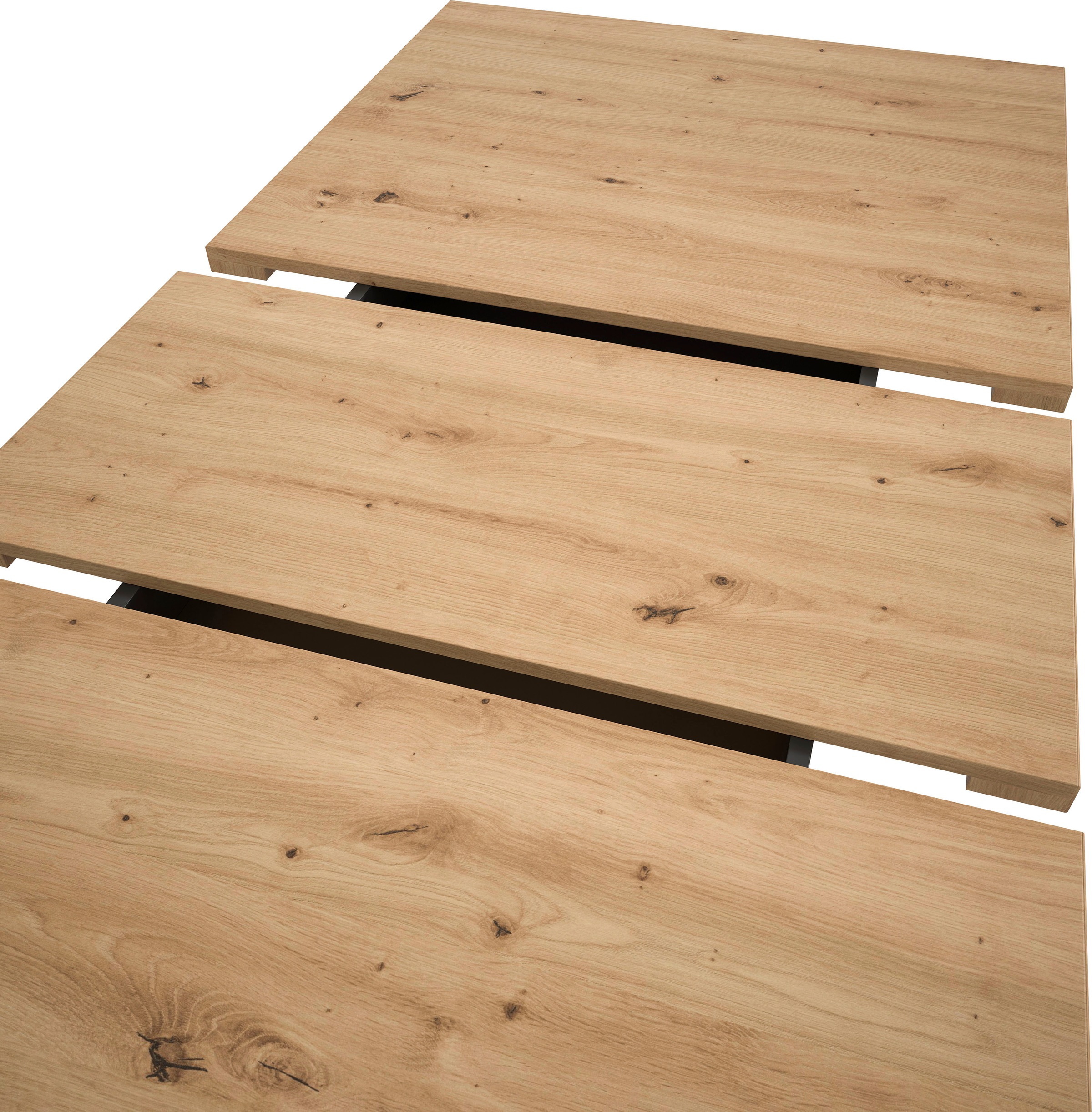 INOSIGN Esstisch »Motus, ausziehbar 150 -190 cm, inklusive 40 cm Einlegeplatte«, (Set, 1 St.), V-Gestell mit Bodenplatte, Tisch, Küchentisch, Esszimmer, Küche