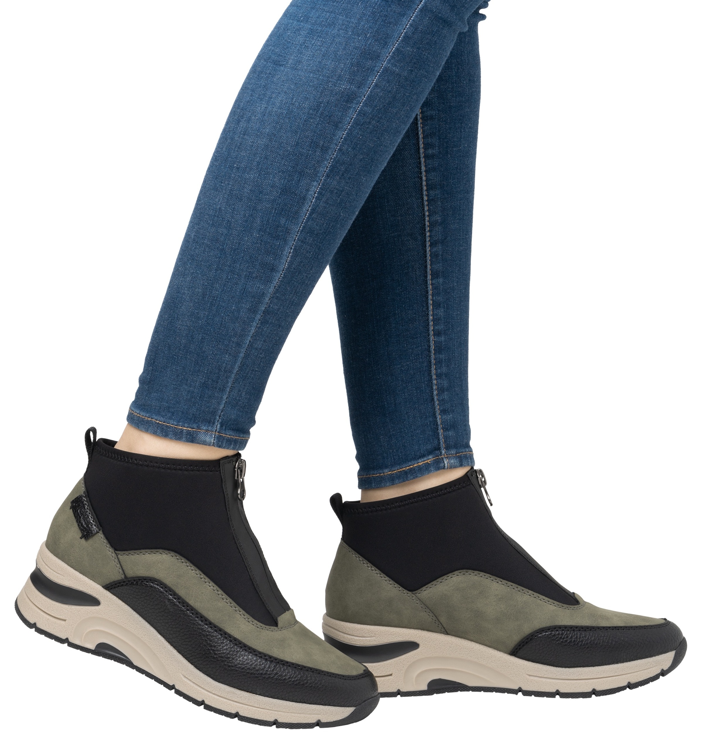 Rieker Sneaker, Freizeitschuh, High Top Sneaker, Stiefelette mit modischer Laufsohle
