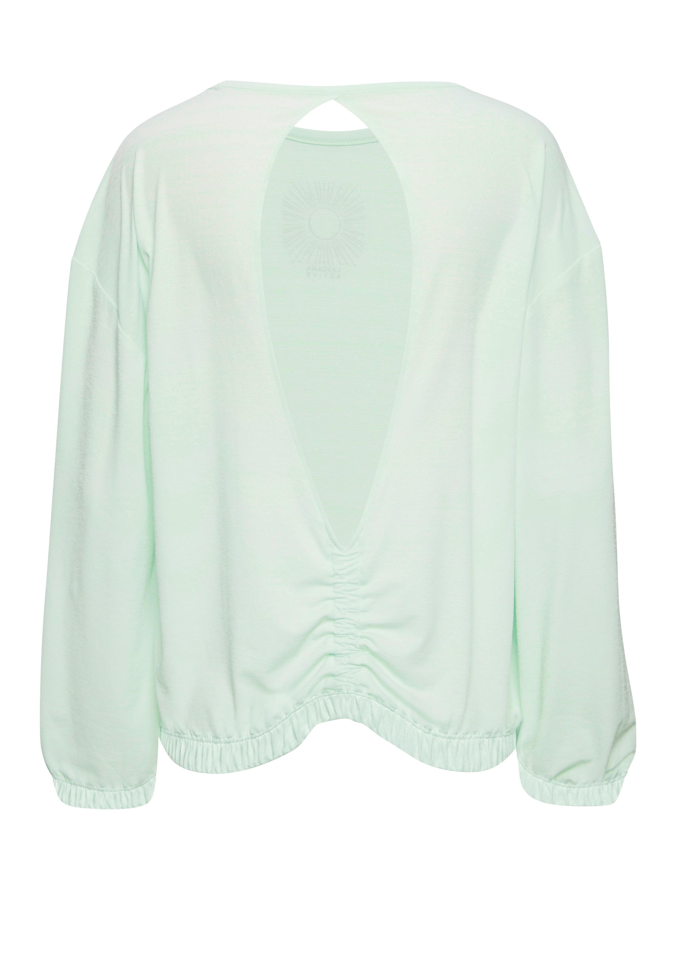 LASCANA ACTIVE Yoga & Relax Shirt »- Sportshirt - Langarmshirt« locker geschnitten mit Rückenausschnitt und Print