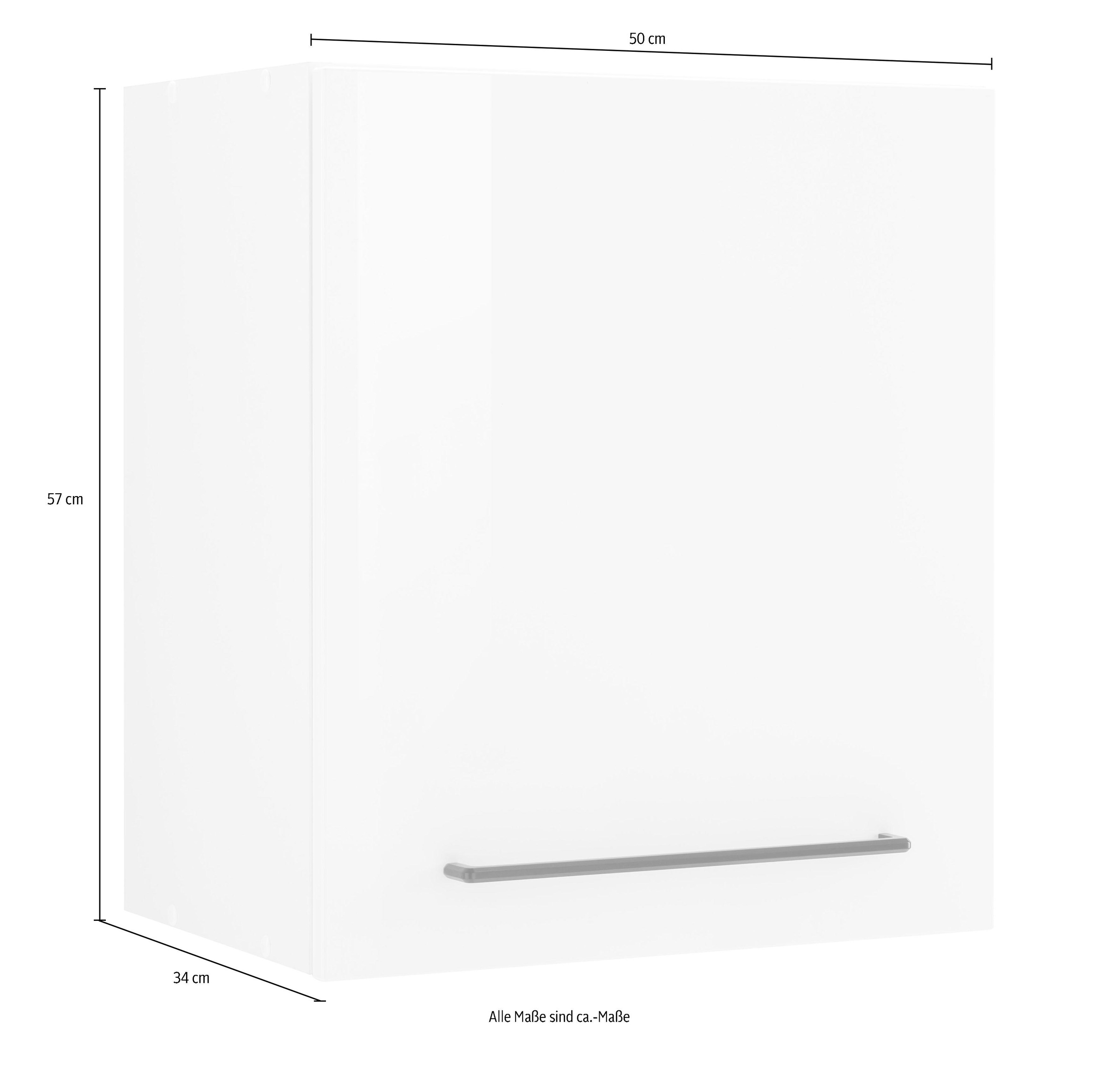 KOCHSTATION Hängeschrank »KS-Tulsa«, 50 cm breit, 57 cm hoch, 1 Tür, schwarzer Metallgriff, MDF Front