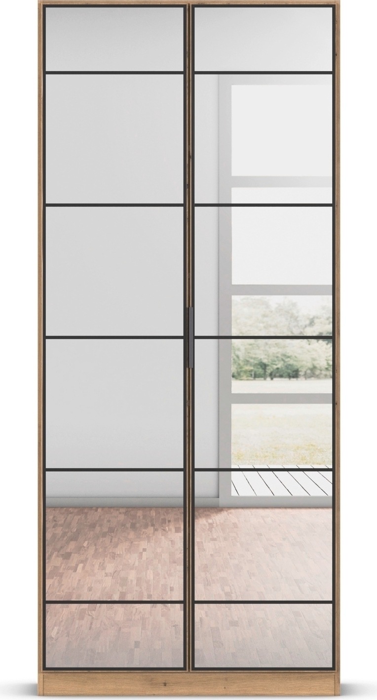 rauch Drehtürenschrank »Kleiderschrank Schrank Garderobe Schlafzimmerschrank ACERO«, (praktisch in Tiefe 41 cm mit vielen Einlegeböden), Spiegelfront in moderner Loft-Optik MADE IN GERMANY