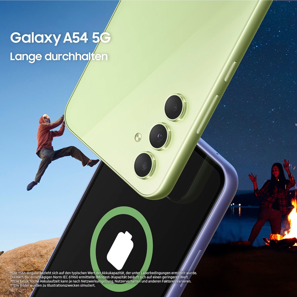 Samsung Smartphone »Galaxy A54 5G 128GB«, lila, 16,31 cm/6,4 Zoll, 128 GB Speicherplatz, 50 MP Kamera